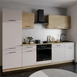 K&uuml;chenleerblock Max II 280cm Kaschmir/Eiche Dekor
