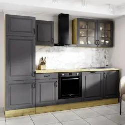 K&uuml;chenleerblock Stina 280cm Eiche Dekor/ Anthrazit