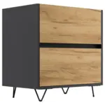 M&ouml;belix Nachttisch Industrial Graphit-/Eichefarben B: 61,2cm