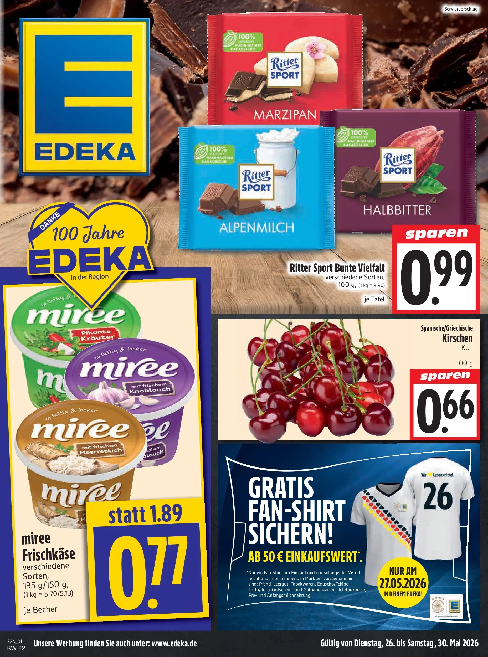 Angebote - Edeka Hahner: Wochenangebote (ab 24.05.2026) zum Blättern | Seite: 3 | Produkte: Ritter sport, Kirschen, Knoblauch, Frischkase