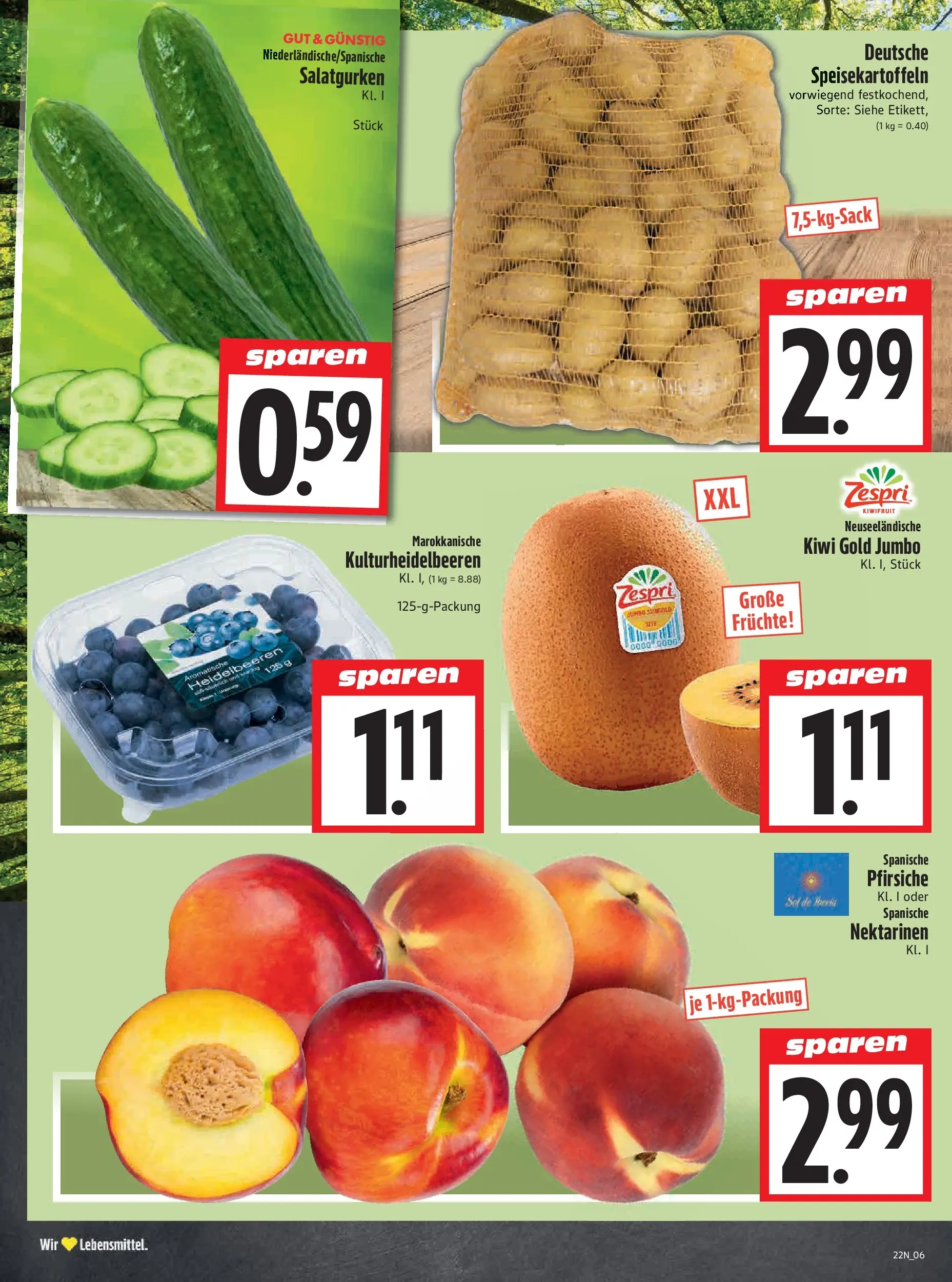Angebote - Edeka Hahner: Wochenangebote (ab 24.05.2026) zum Blättern | Seite: 8 | Produkte: Nektarinen, Heidelbeeren, Kiwi