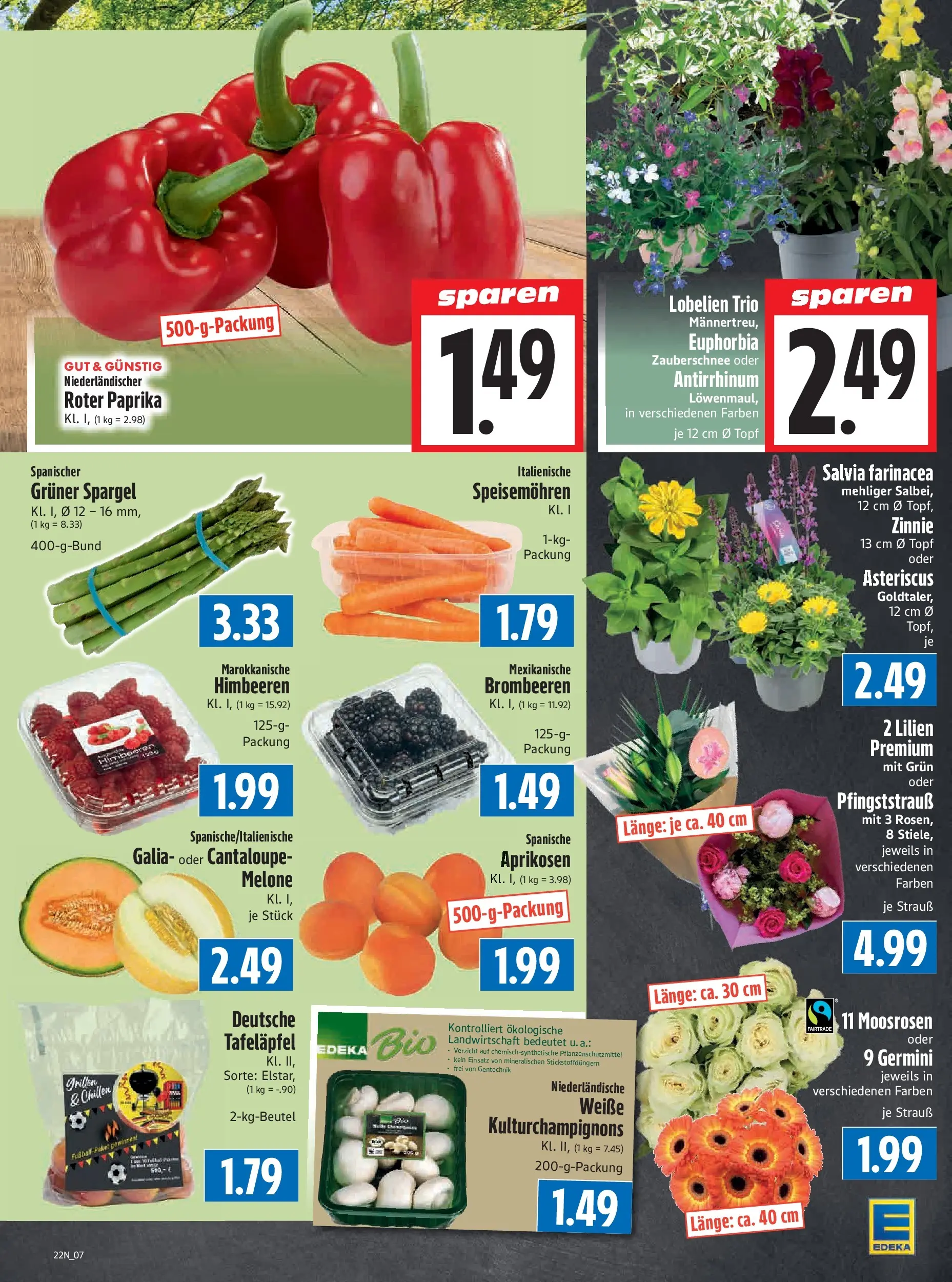 Angebote - Edeka Hahner: Wochenangebote (ab 24.05.2026) zum Blättern | Seite: 9 | Produkte: Himbeeren, Spargel, Paprika, Melone