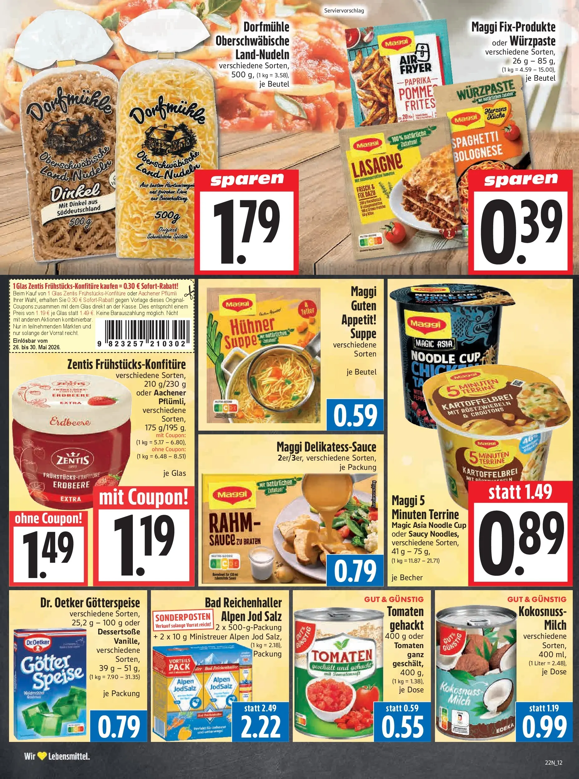 Angebote - Edeka Hahner: Wochenangebote (ab 24.05.2026) zum Blättern | Seite: 14 | Produkte: Maggi, Bad, Salz, Nudeln