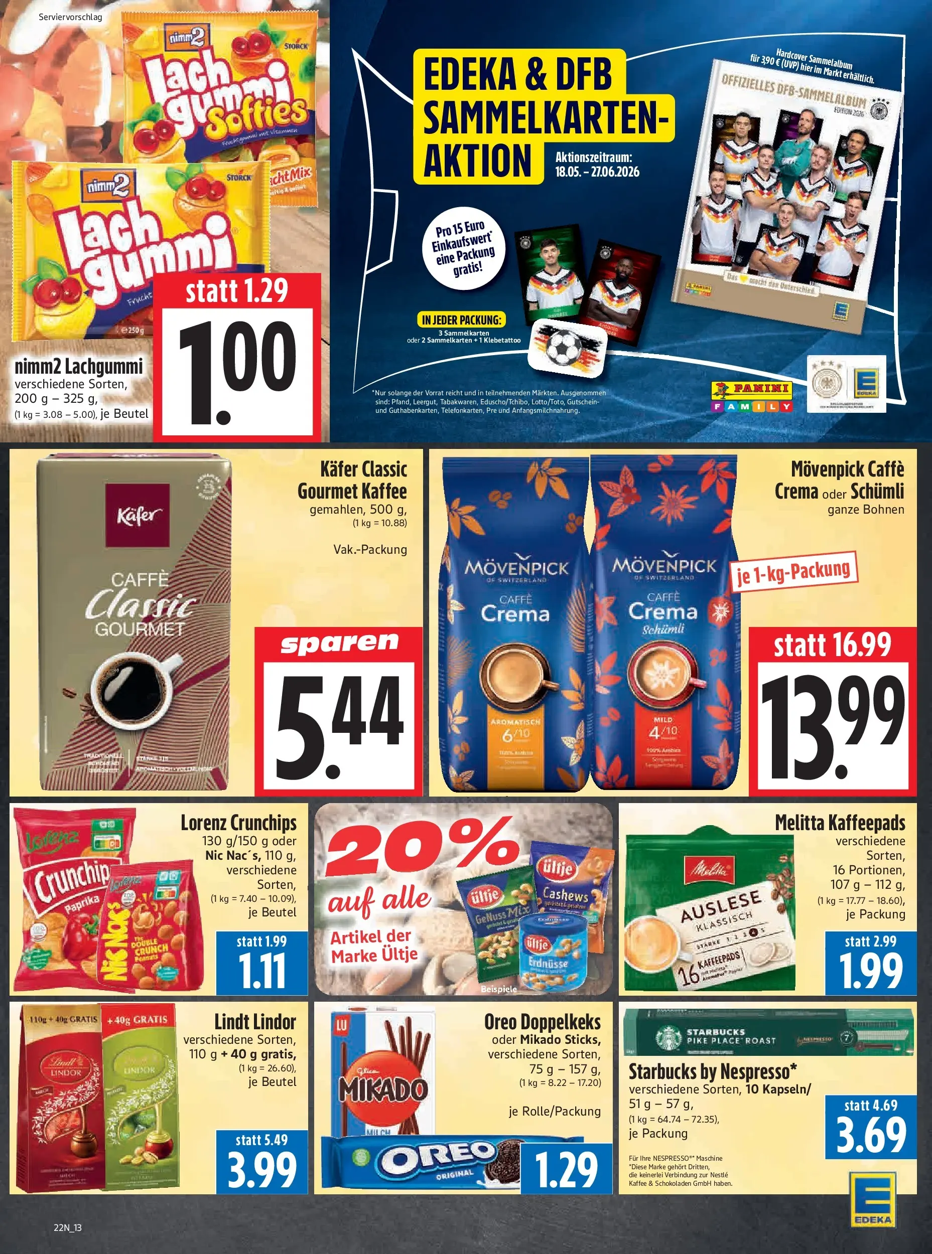Angebote - Edeka Hahner: Wochenangebote (ab 24.05.2026) zum Blättern | Seite: 15 | Produkte: Kaffeepads, Kaffee, Paprika, Lorenz crunchips