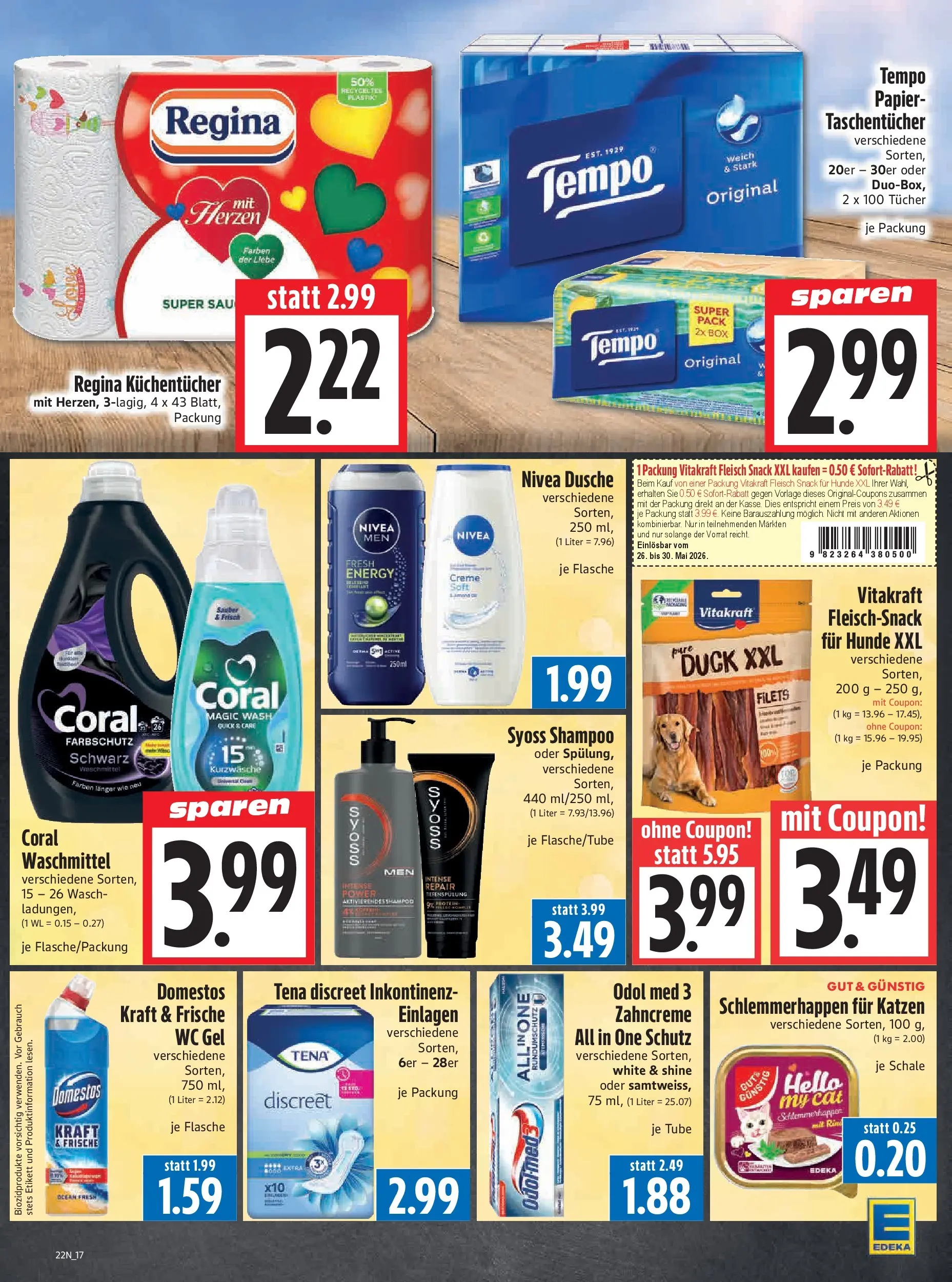 Angebote - Edeka Hahner: Wochenangebote (ab 24.05.2026) zum Blättern | Seite: 19 | Produkte: Shampoo, Creme, Tempo, Fleisch