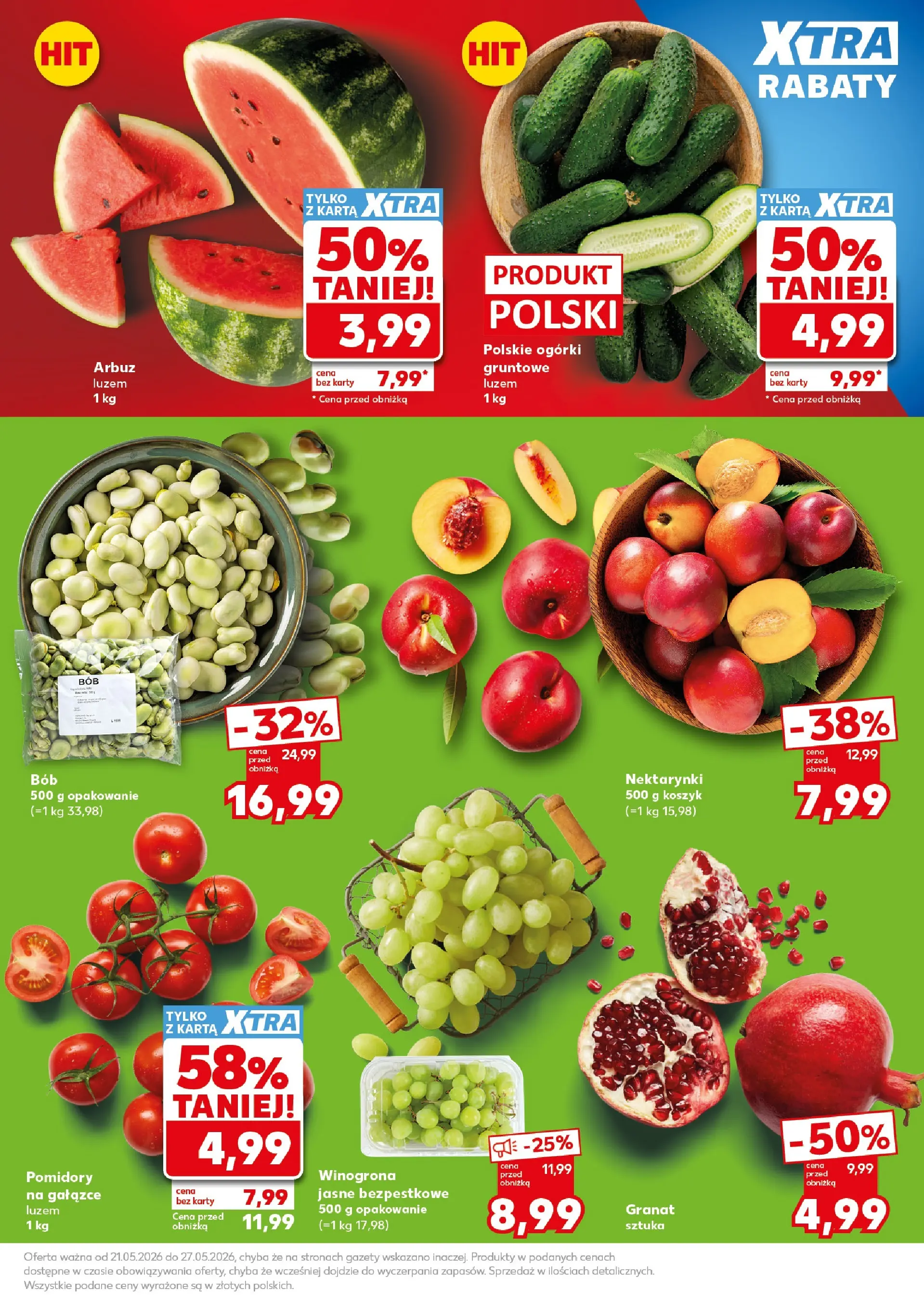 Kaufland gazetka - Super Sobota od 23.05.2026 - od jutra PDF | Strona: 7 | Produkty: Karta, Arbuz, Winogrona, Ogórki