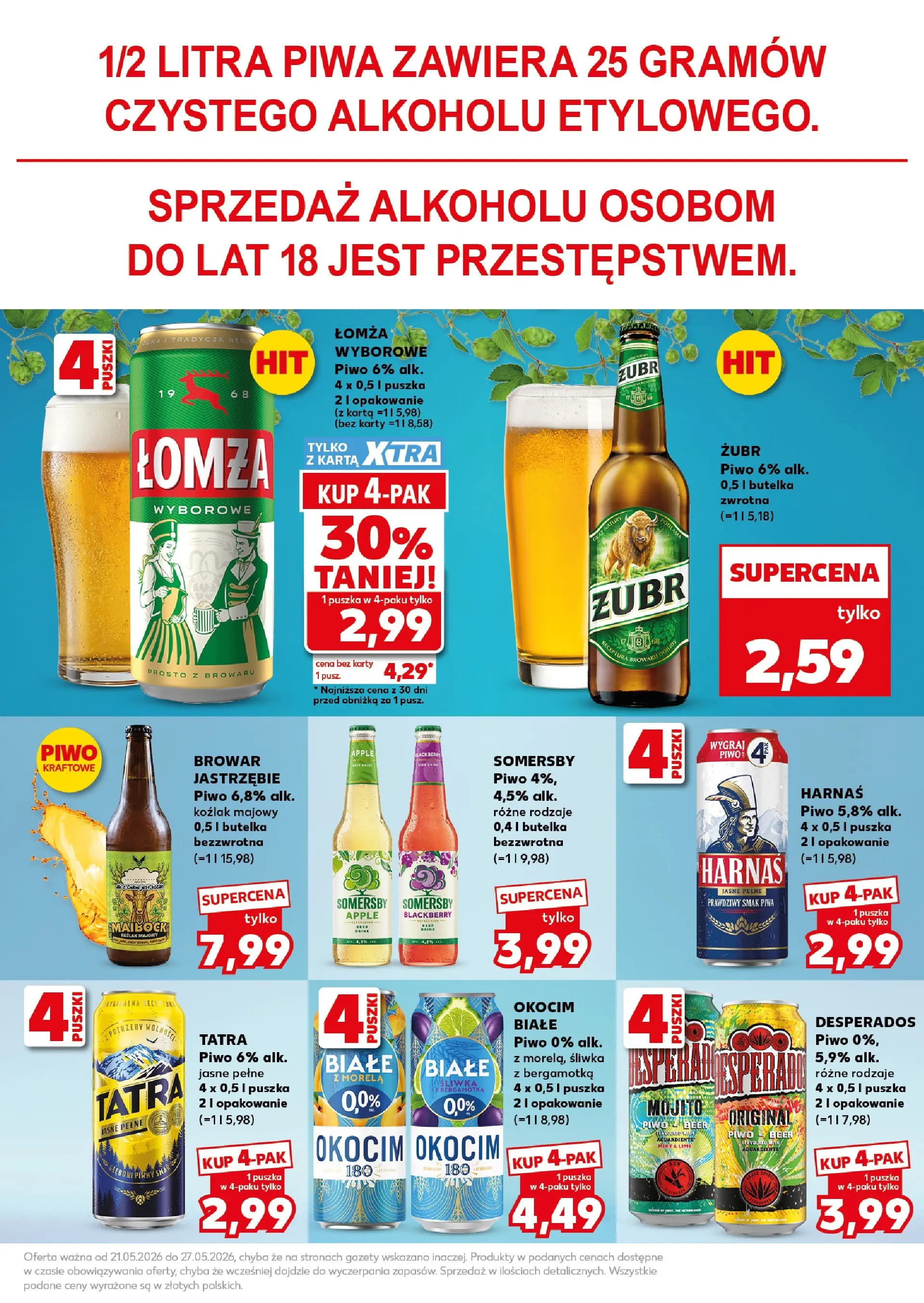 Kaufland gazetka - Super Sobota od 23.05.2026 - od jutra PDF | Strona: 23 | Produkty: Karta, Harnaś, Piwo, Somersby