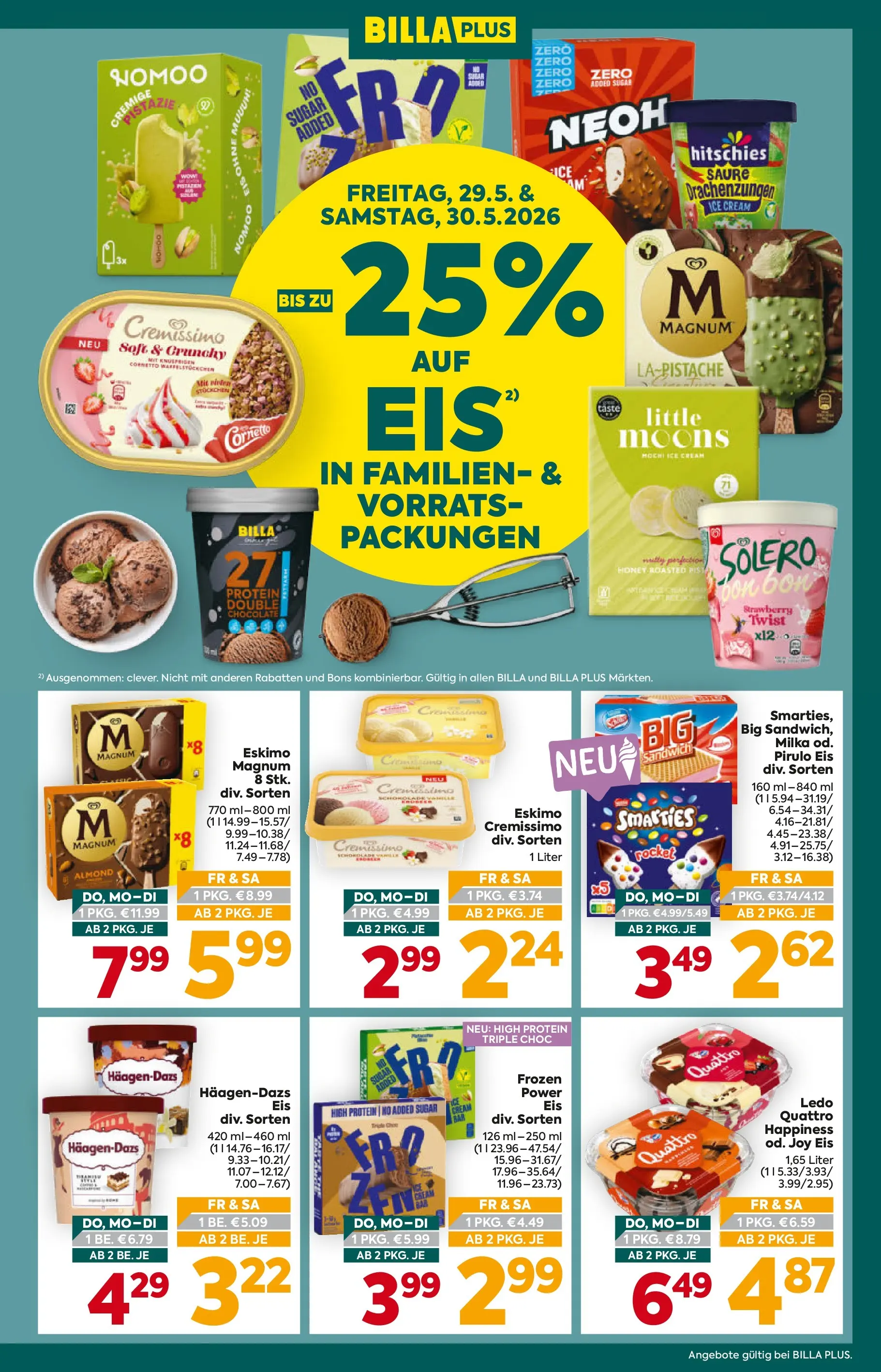 Billa Plus Flugblatt - Wien von 28.05.2026 - Aktuelle Angebote | Seite: 3 | Produkte: Eis, Schokolade