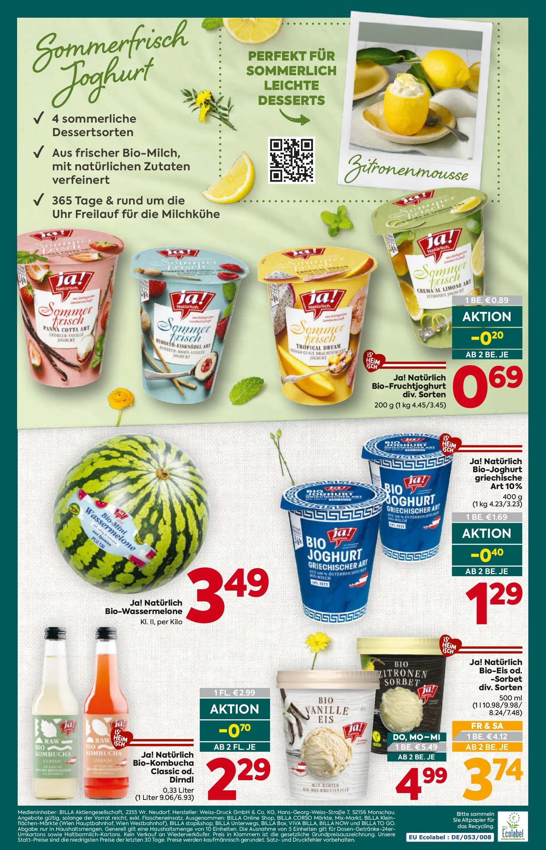 Billa Plus - BILLA PLUS: ja! Natürlich. von 27.05.2026 - Aktuelle Angebote | Seite: 4 | Produkte: Wassermelone, Uhr, Joghurt