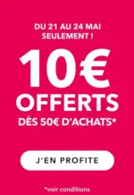 Grain de malice Offre flash - 10&euro; offerts pour 50&euro; d&rsquo;achats - au 24.05.2026