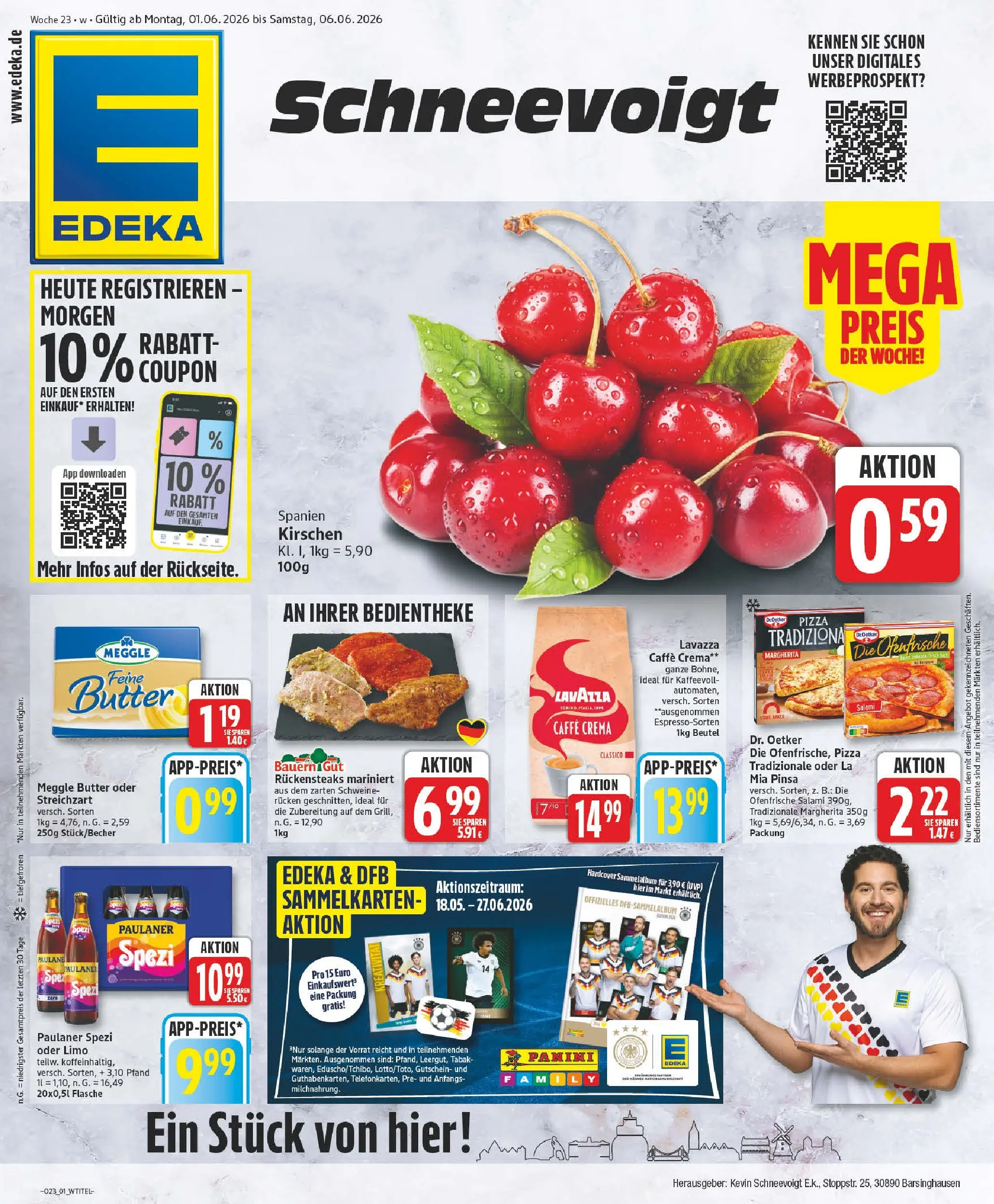 Edeka prospekt Barsinghausen (ab 26.05.2026) » Angebote Online | Seite: 1 | Produkte: Salami, Pizza, Meggle butter, Paulaner