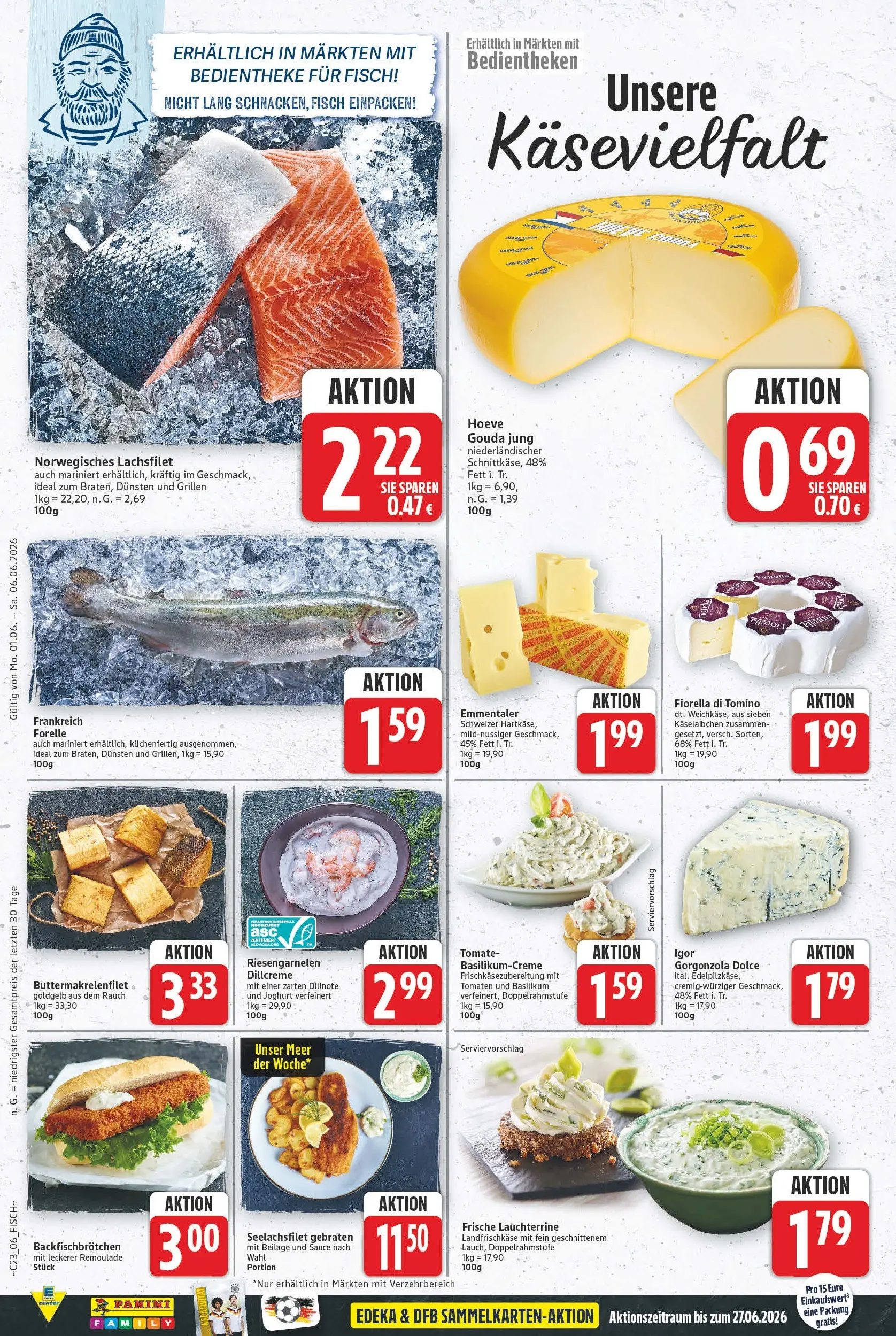 E center Prospekt Hannover (ab 26.05.2026) zum Blättern | Seite: 6 | Produkte: Joghurt, Gouda, Tomaten, Fisch