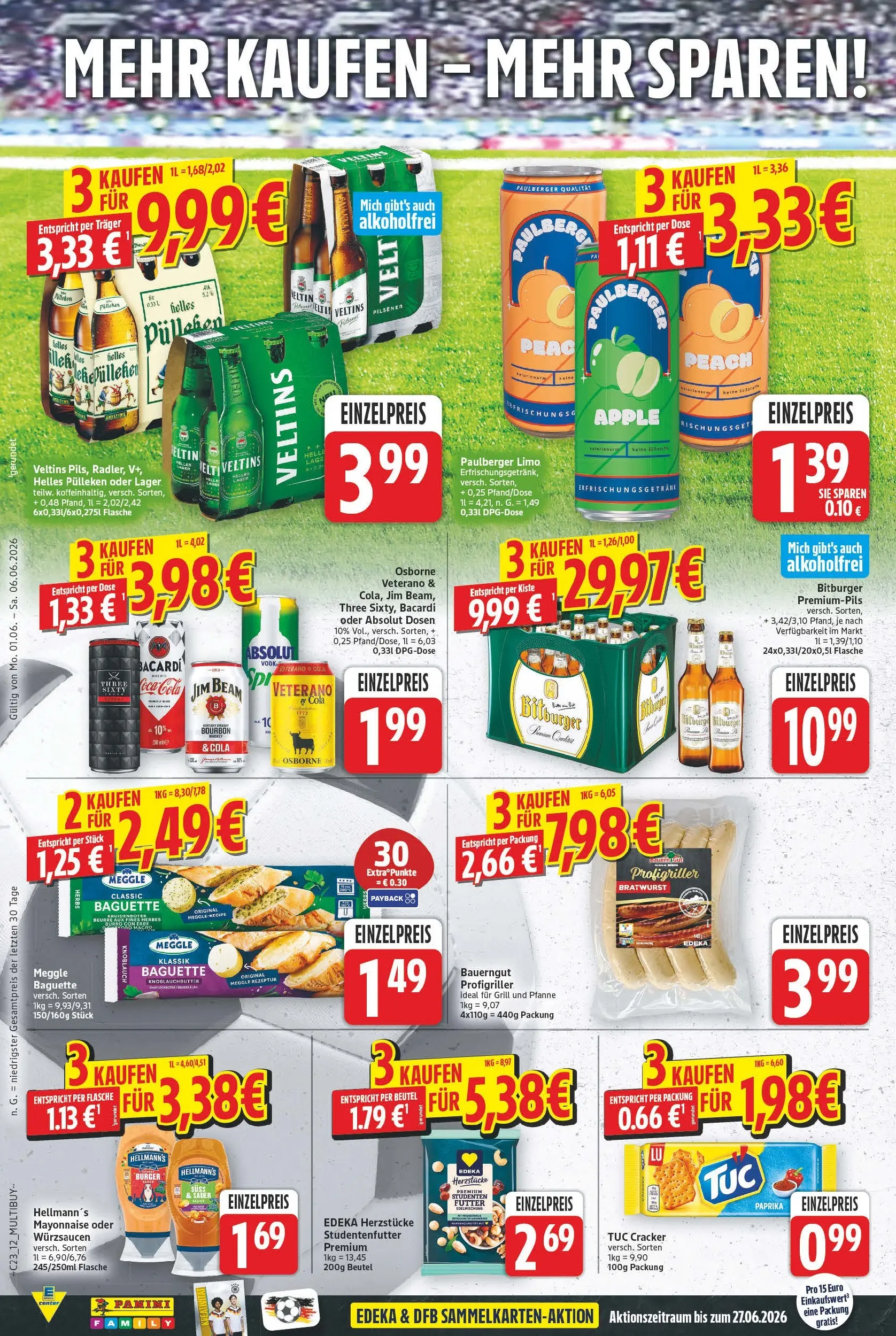 E center Prospekt Hannover (ab 26.05.2026) zum Blättern | Seite: 12 | Produkte: Bitburger, Bratwurst, Burger, Apple