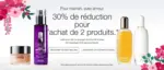 Clinique 30% de r&eacute;duction pour l&rsquo;achat de 2 produits - au 31.05.2026