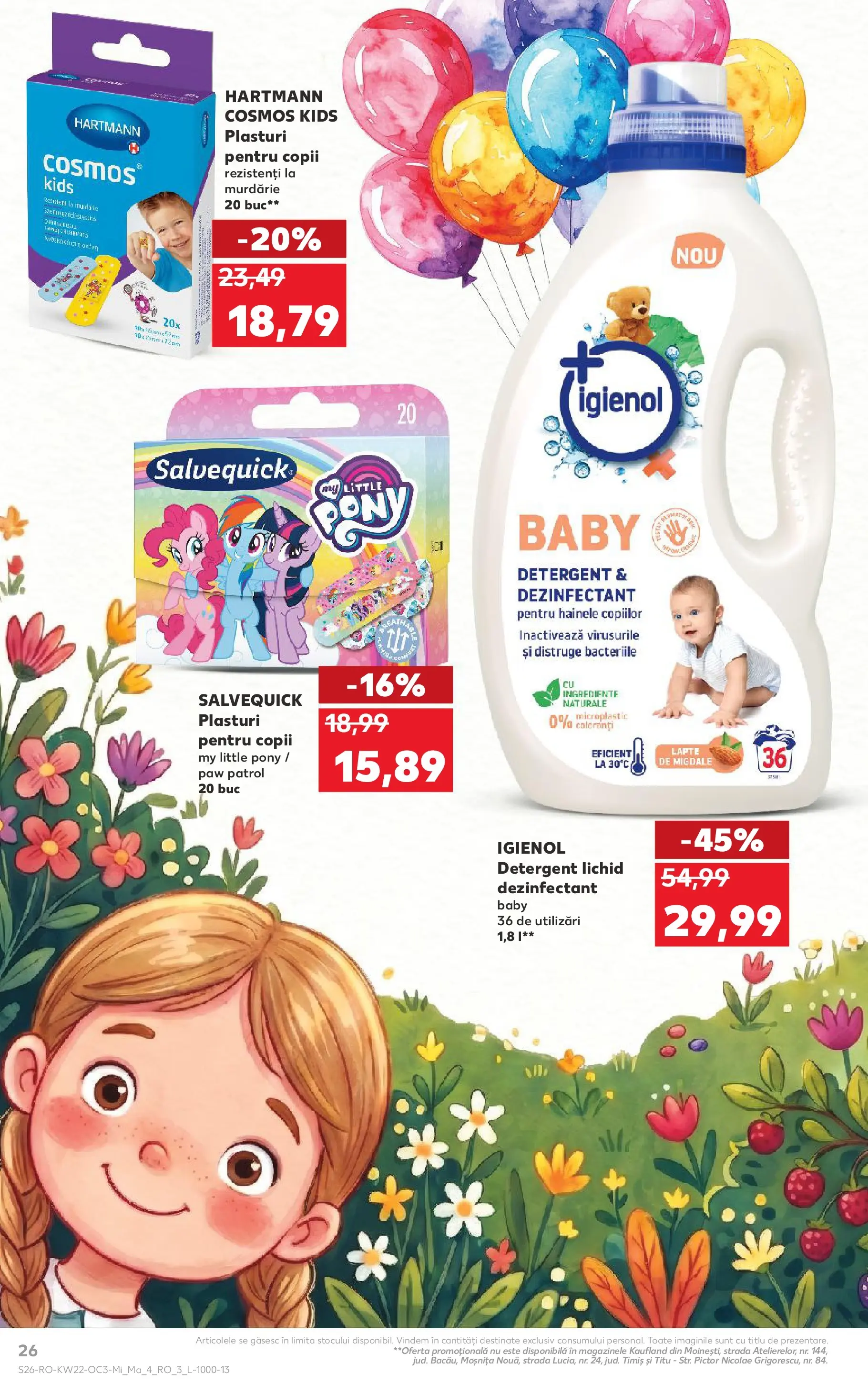 Kaufland Domnesti 26.05.2026 - Revista si Oferta | Pagină: 26 | Produse: Plasturi, Migdale, Lapte, Detergent