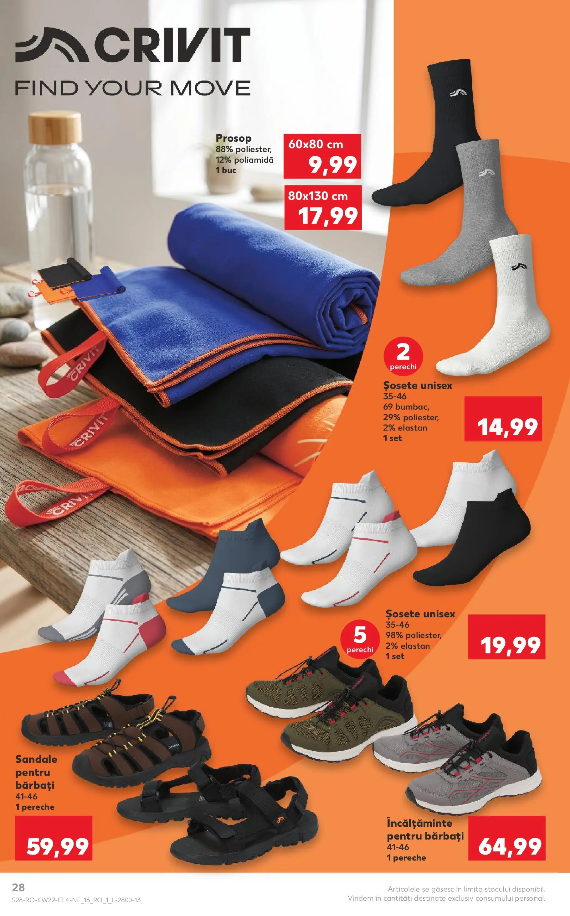 Kaufland Codlea 27.05.2026 - Revista si Oferta | Pagină: 28 | Produse: Bornoz takımı, Șosete, Sandale