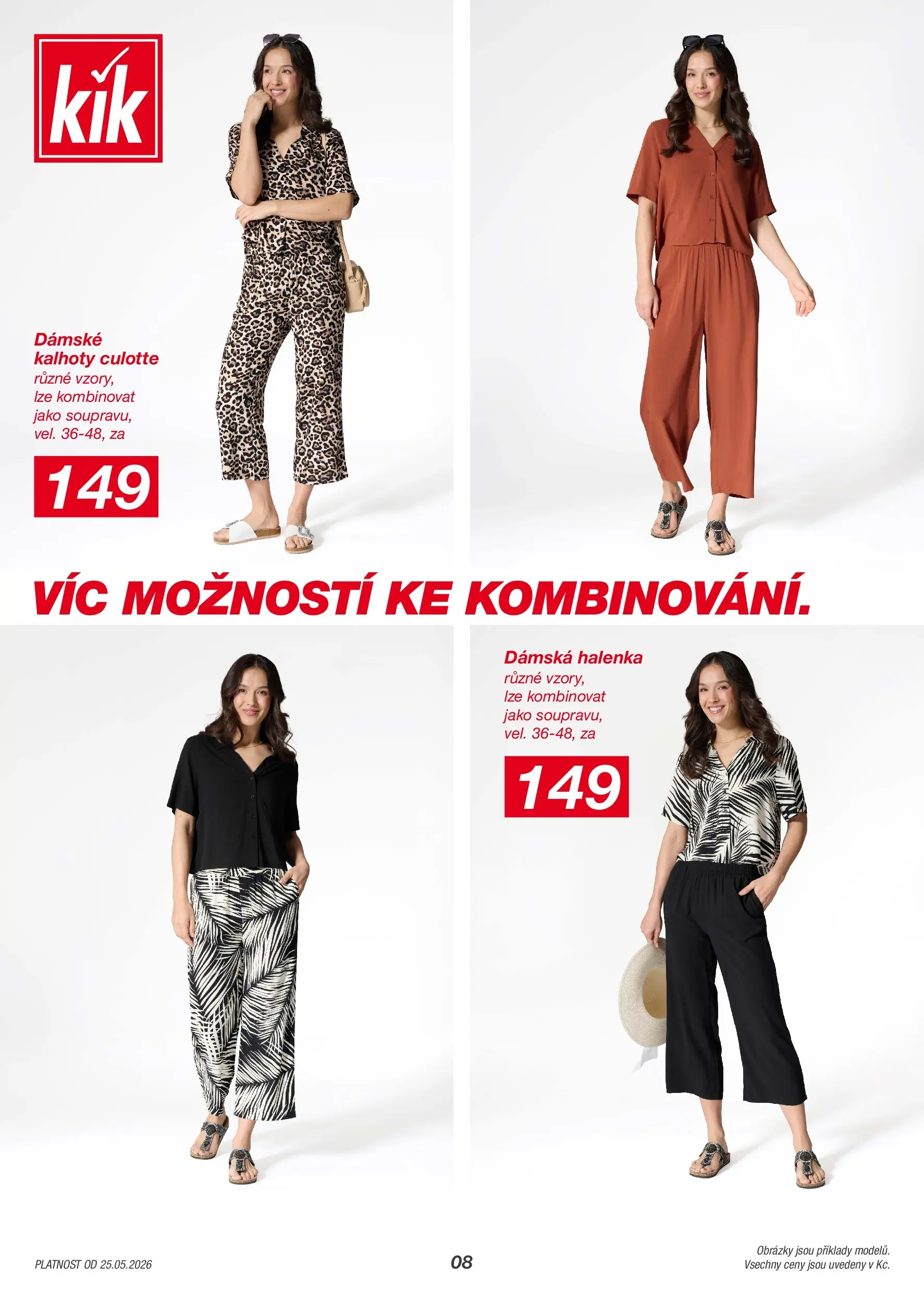 KIK leták 24.03.2026 - Leták příští týden | Strana: 8 | Produkty: Halenka, Kalhoty