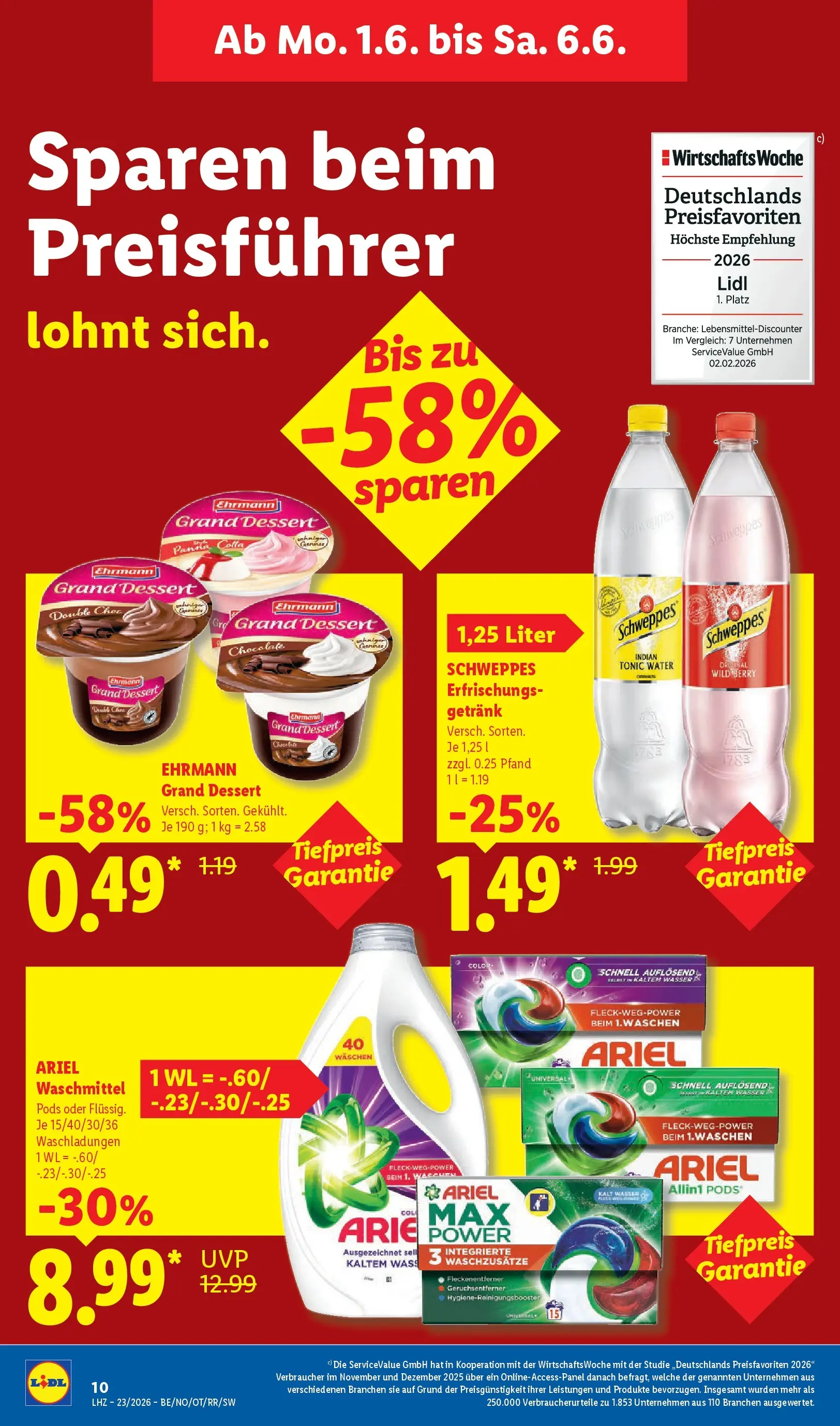 Lidl Prospekt Weikersheim (ab 31.05.2026) » Angebote online | Seite: 16 | Produkte: Ariel, Ehrmann grand dessert, Schweppes, Waschmittel Lidl Prospekt Weikersheim (ab 31.05.2026) zum Blättern » Angebote | Seite: 16 | Produkte: Ariel, Ehrmann grand dessert, Schweppes, Waschmittel