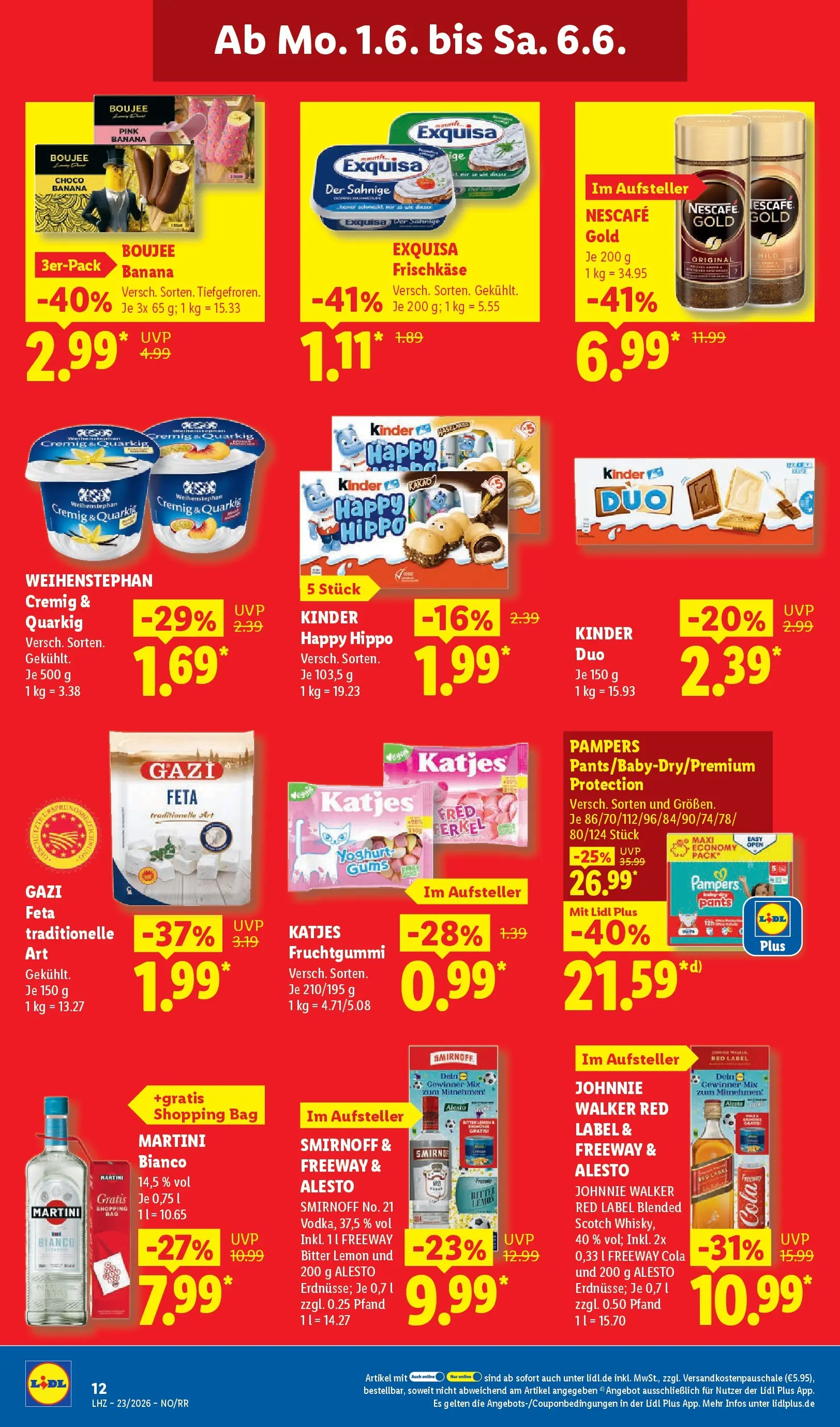 Lidl Prospekt Braunschweig (ab 31.05.2026) zum Blättern » Angebote | Seite: 22 | Produkte: Cola, Feta, Exquisa, Johnnie walker