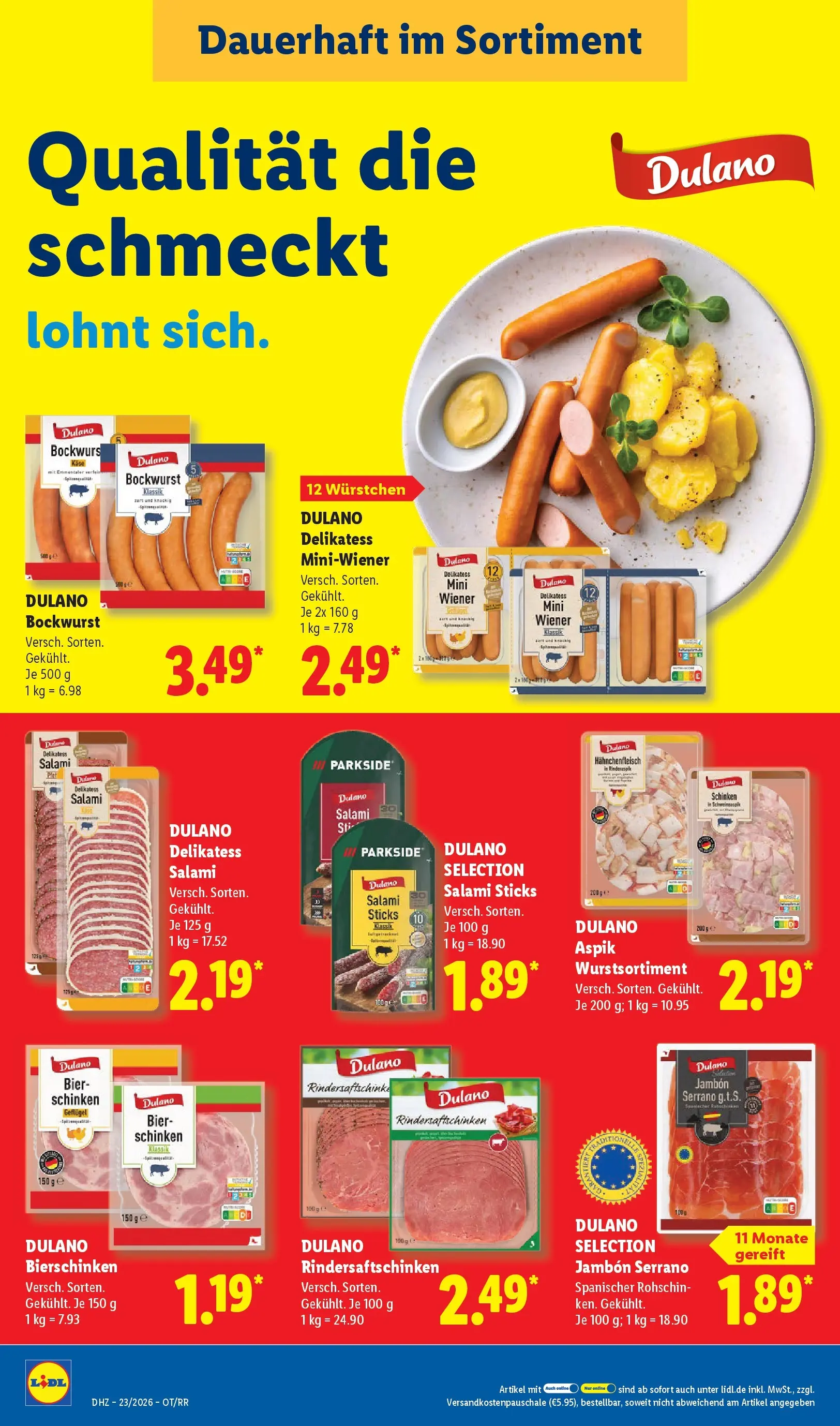 Lidl Prospekt Zülpich (ab 01.06.2026) » Angebote online | Seite: 22 | Produkte: Bockwurst, Bier, Salami, Schinken Lidl Prospekt Zülpich (ab 01.06.2026) zum Blättern » Angebote | Seite: 22 | Produkte: Bockwurst, Bier, Salami, Schinken