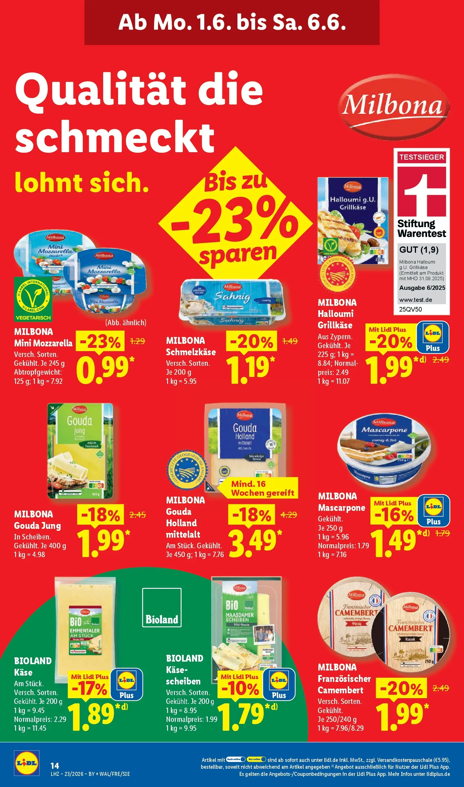 Lidl Prospekt Weikersheim (ab 31.05.2026) » Angebote online | Seite: 24 | Produkte: Käse, Mascarpone, Mozzarella, Gouda Lidl Prospekt Weikersheim (ab 31.05.2026) zum Blättern » Angebote | Seite: 24 | Produkte: Käse, Mascarpone, Mozzarella, Gouda