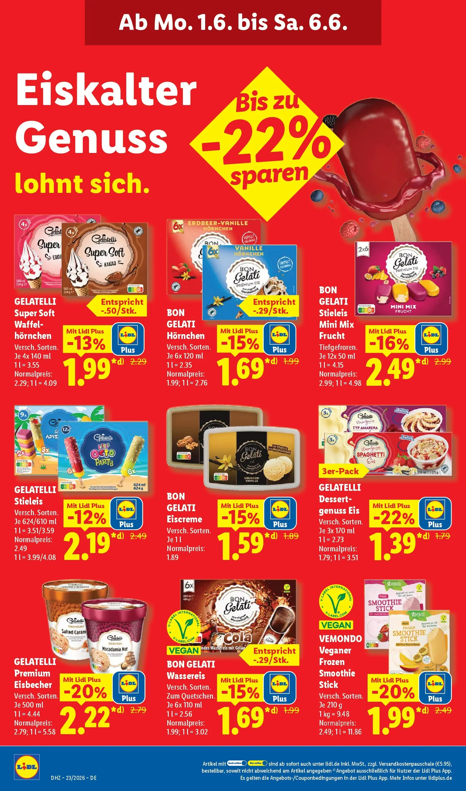 Lidl Prospekt Weikersheim (ab 31.05.2026) » Angebote online | Seite: 26 | Produkte: Cola, Eiscreme, Eis Lidl Prospekt Weikersheim (ab 31.05.2026) zum Blättern » Angebote | Seite: 26 | Produkte: Cola, Eiscreme, Eis