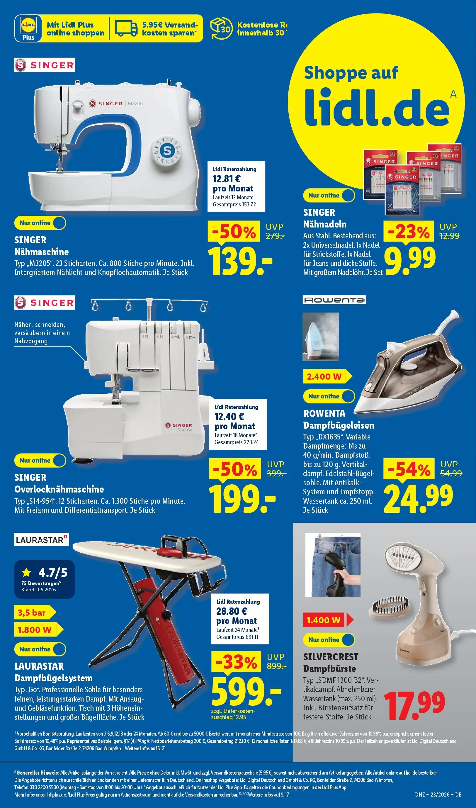 Lidl Prospekt Weikersheim (ab 31.05.2026) » Angebote online | Seite: 33 | Produkte: Nähmaschine, Tisch, Bad, Jeans Lidl Prospekt Weikersheim (ab 31.05.2026) zum Blättern » Angebote | Seite: 33 | Produkte: Nähmaschine, Tisch, Bad, Jeans