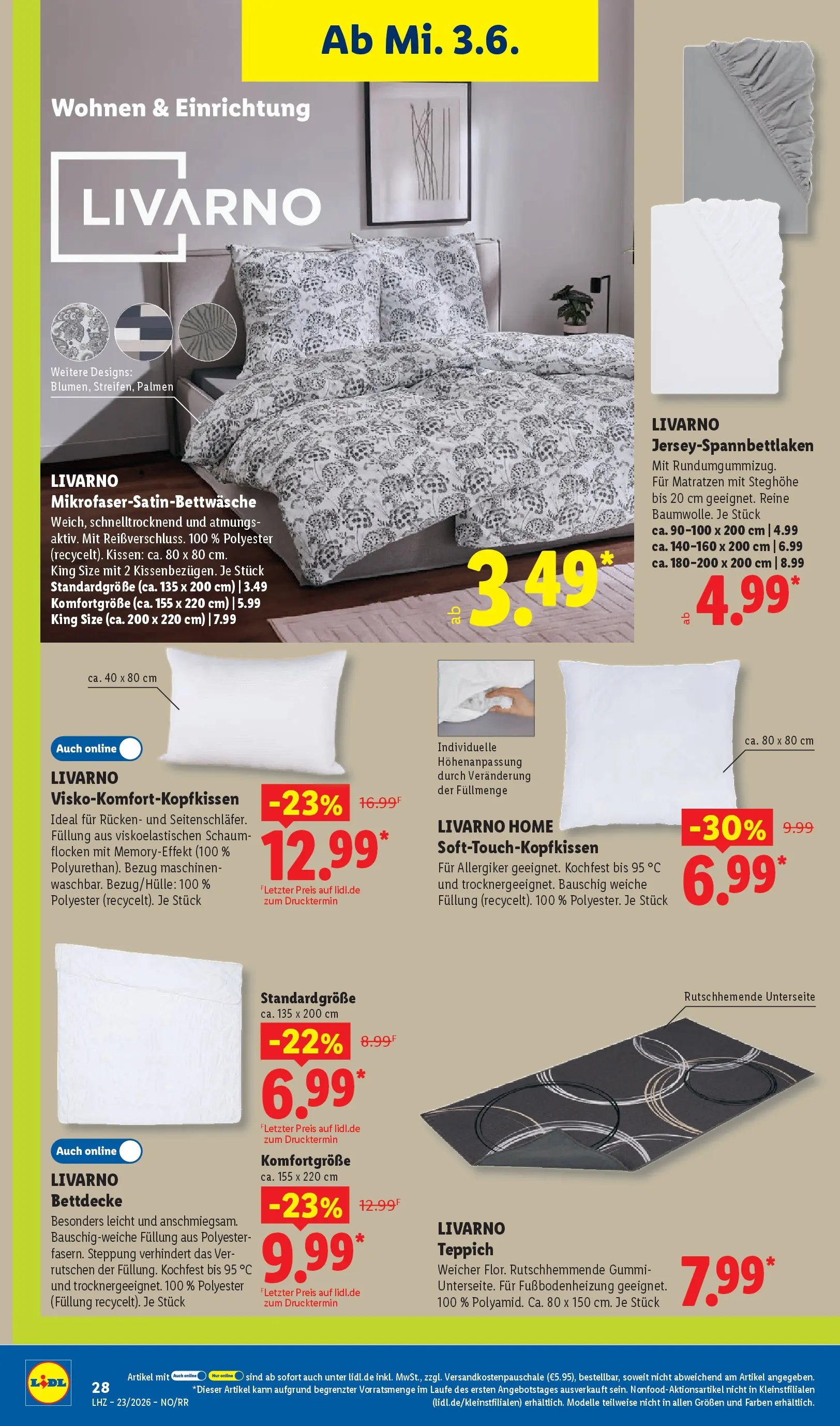 Lidl Prospekt Braunschweig (ab 31.05.2026) zum Blättern » Angebote | Seite: 48 | Produkte: Kissen, Bettdecke, Teppich, Flocken
