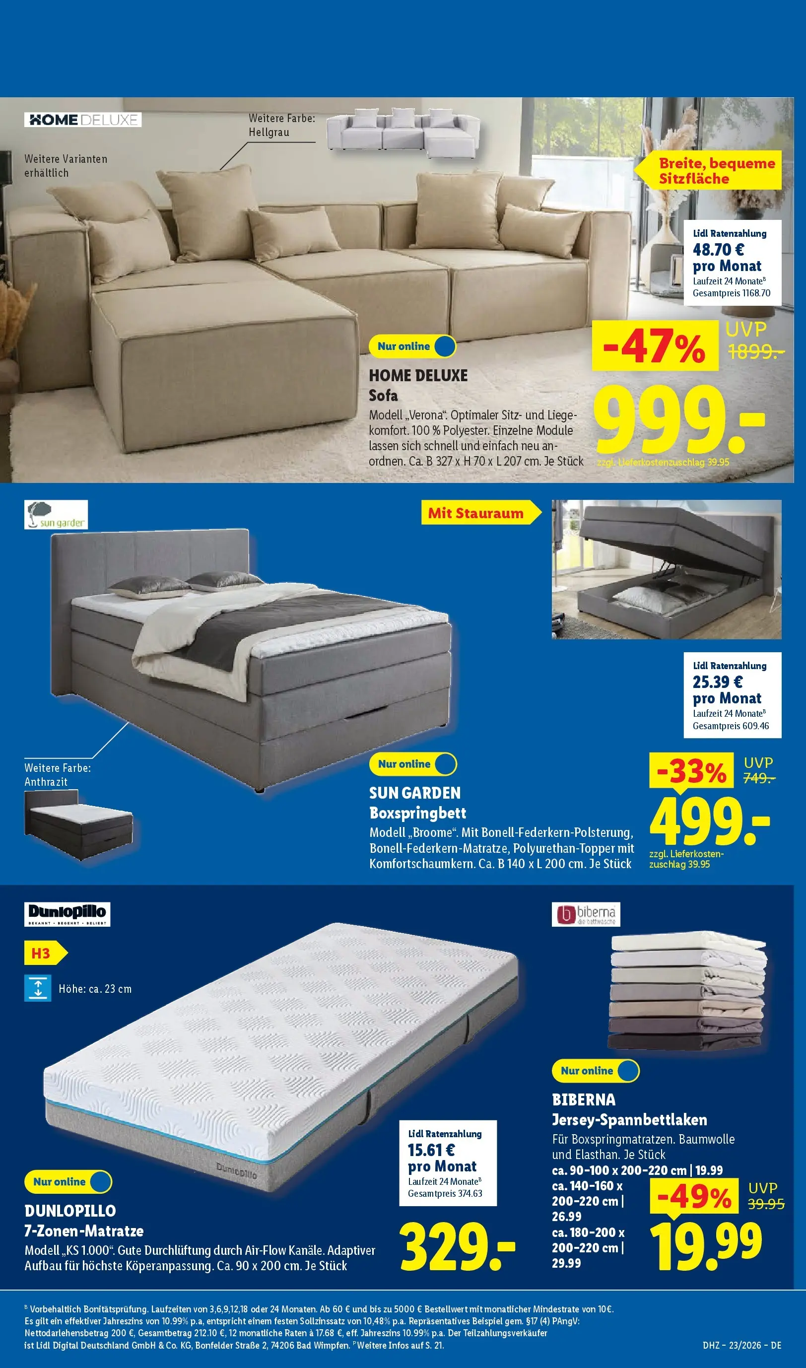 Lidl Prospekt Weikersheim (ab 31.05.2026) » Angebote online | Seite: 47 | Produkte: Sofa, Boxspringbett, Liege, Bad Lidl Prospekt Weikersheim (ab 31.05.2026) zum Blättern » Angebote | Seite: 47 | Produkte: Sofa, Boxspringbett, Liege, Bad