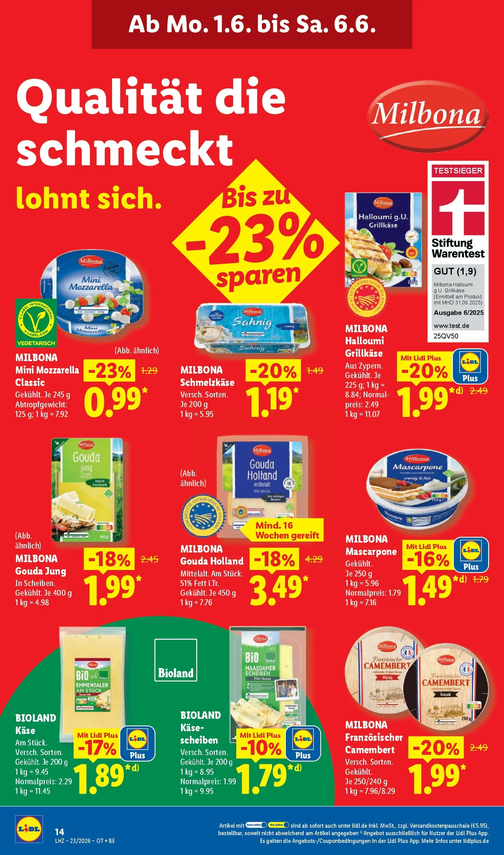 Lidl Prospekt Mahlow (ab 01.06.2026) » Angebote online | Seite: 28 | Produkte: Käse, Mascarpone, Mozzarella, Gouda Lidl Prospekt Mahlow (ab 01.06.2026) zum Blättern » Angebote | Seite: 28 | Produkte: Käse, Mascarpone, Mozzarella, Gouda