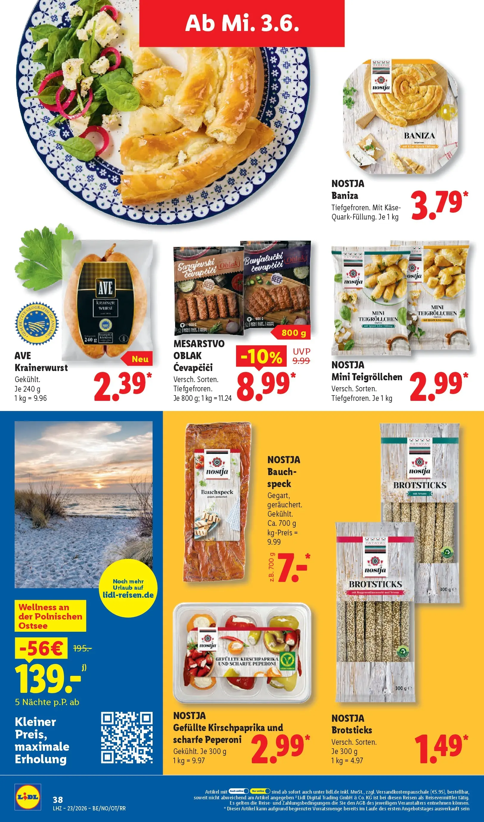 Lidl Prospekt Braunschweig (ab 31.05.2026) zum Blättern » Angebote | Seite: 60 | Produkte: Käse, Cevapcici, Wurst