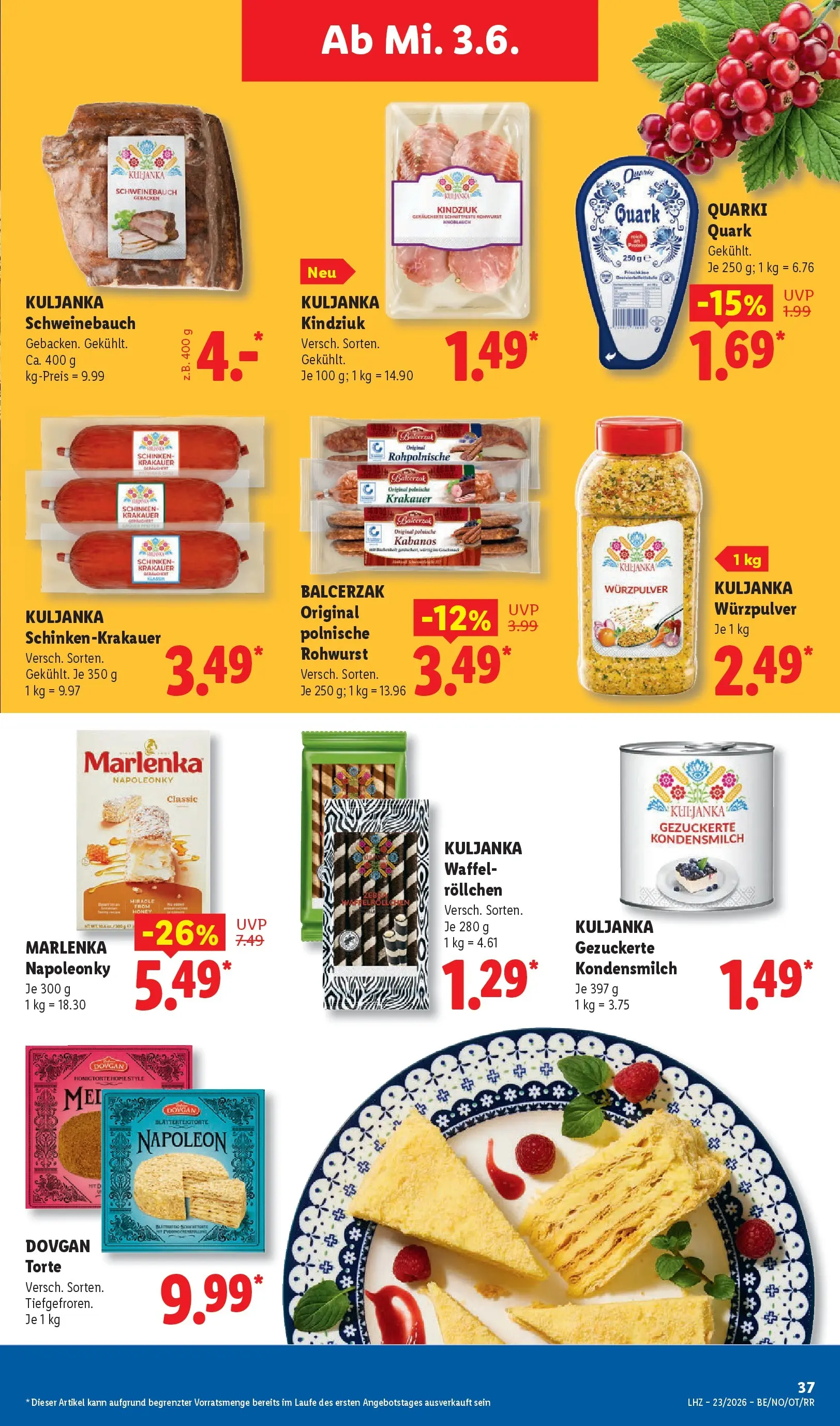 Lidl Prospekt Braunschweig (ab 31.05.2026) zum Blättern » Angebote | Seite: 59 | Produkte: Quark, Schweinebauch, Schinken, Frischkase