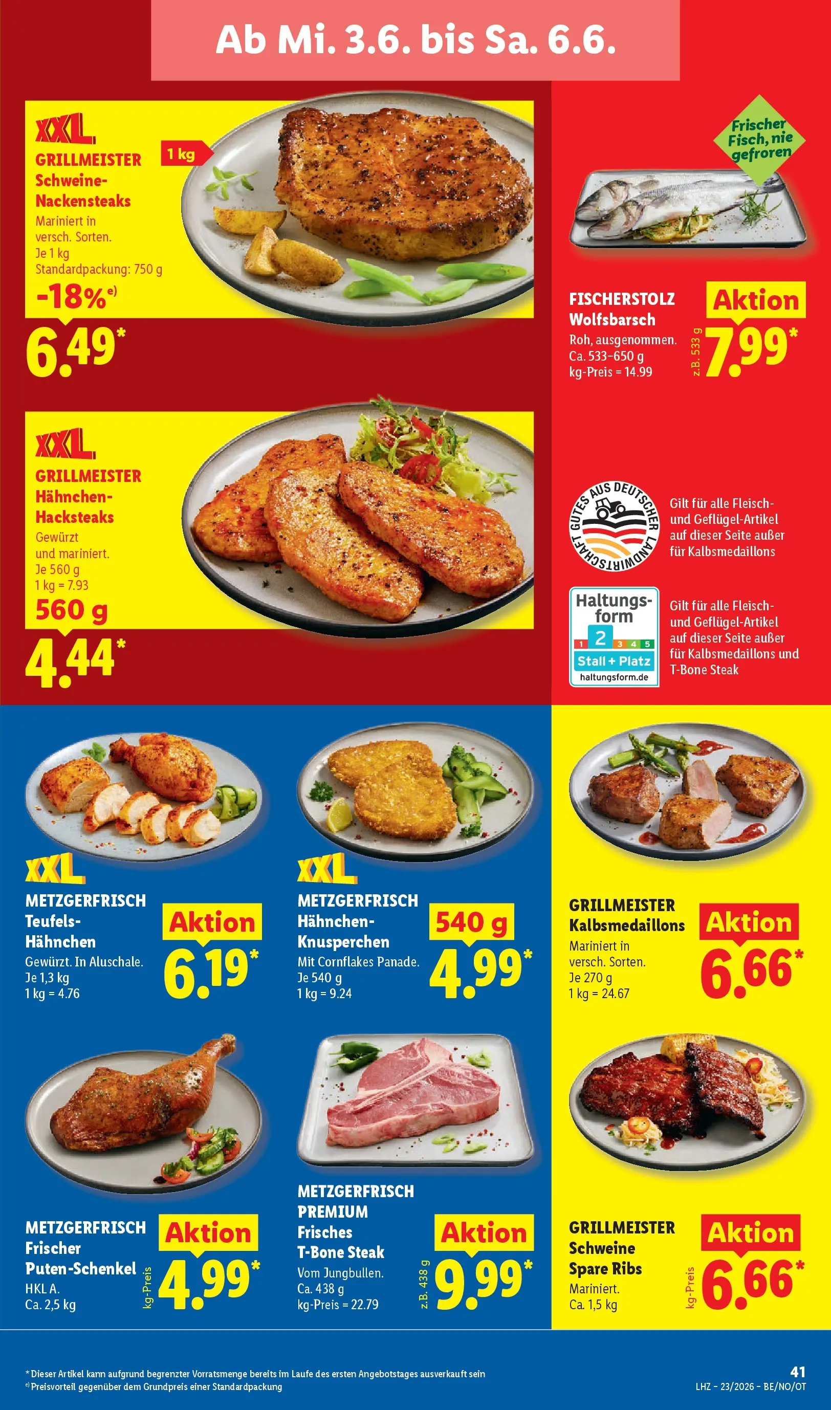 Lidl Prospekt Braunschweig (ab 31.05.2026) zum Blättern » Angebote | Seite: 67 | Produkte: Nackensteaks, Hahnchen, Spare ribs, Steak