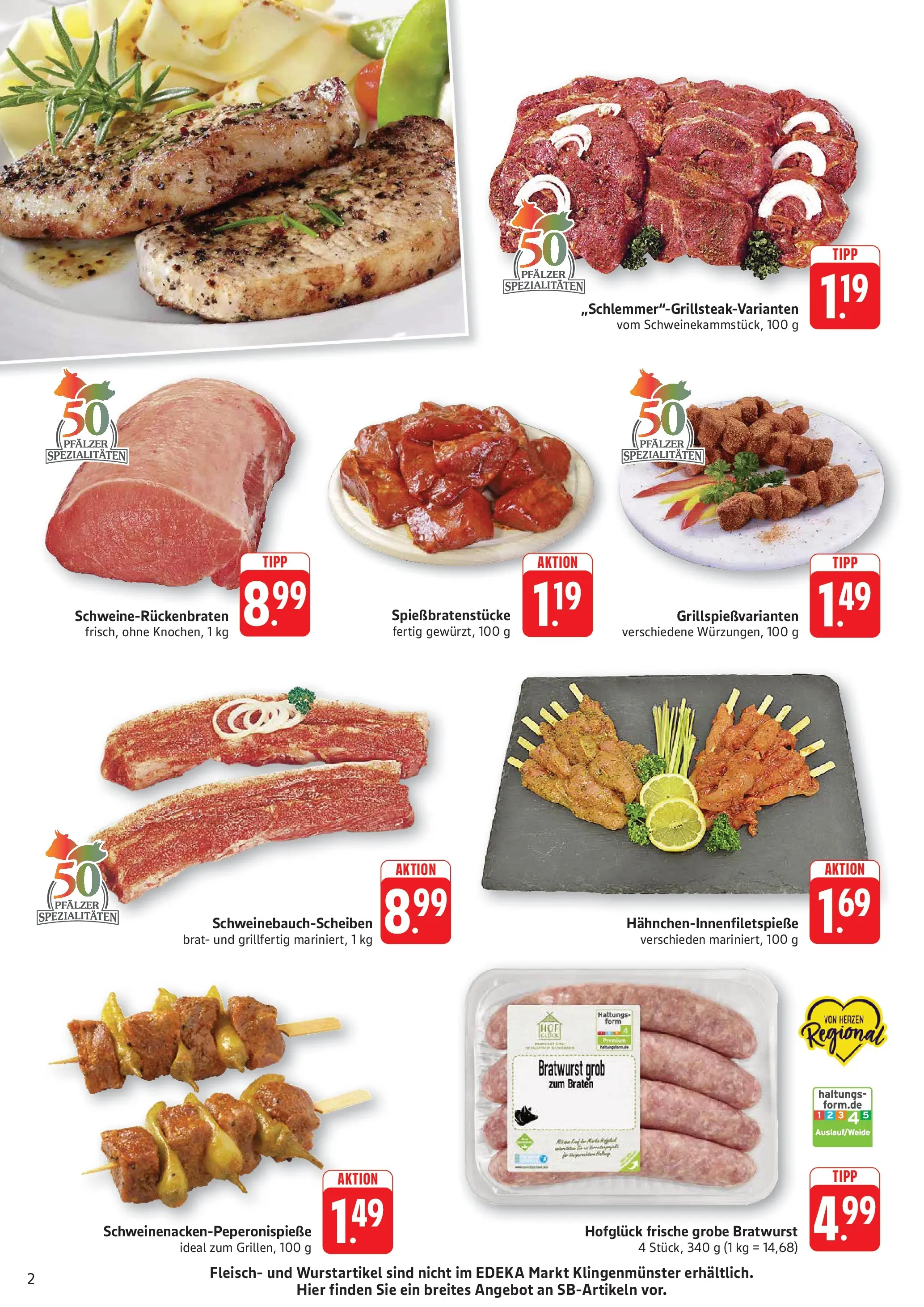 Edeka prospekt Kröppen (ab 26.05.2026) » Angebote Online | Seite: 2 | Produkte: Bratwurst, Fleisch