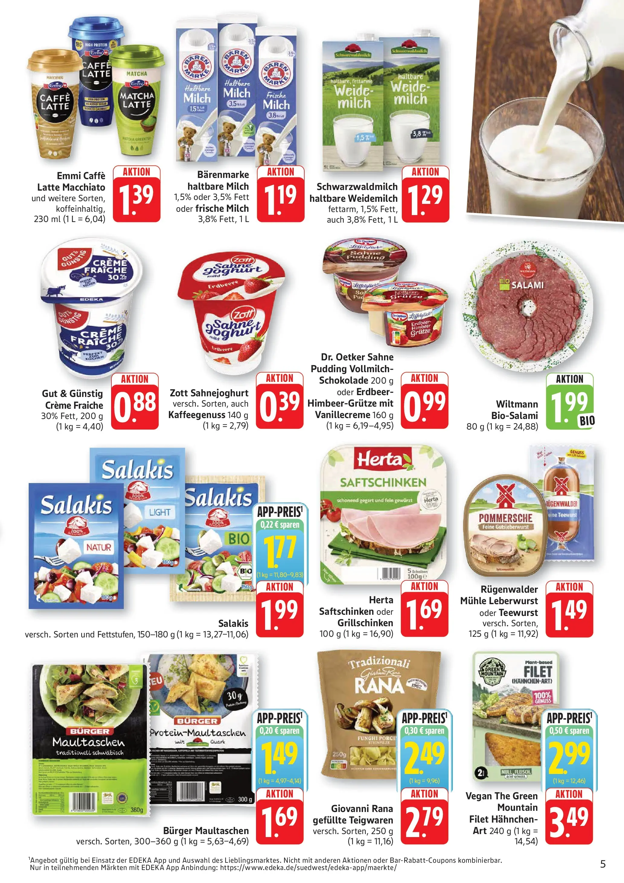 Edeka prospekt Kröppen (ab 26.05.2026) » Angebote Online | Seite: 5 | Produkte: Joghurt, Haltbare milch, Salakis, Pasta