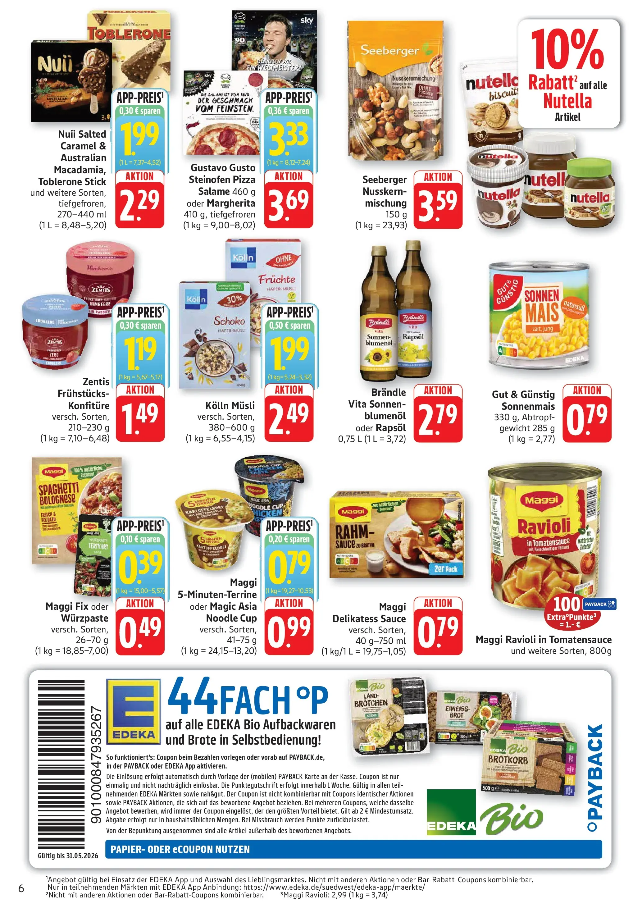 Edeka prospekt Kröppen (ab 26.05.2026) » Angebote Online | Seite: 6 | Produkte: Gewicht, Maggi, Brot, Salami