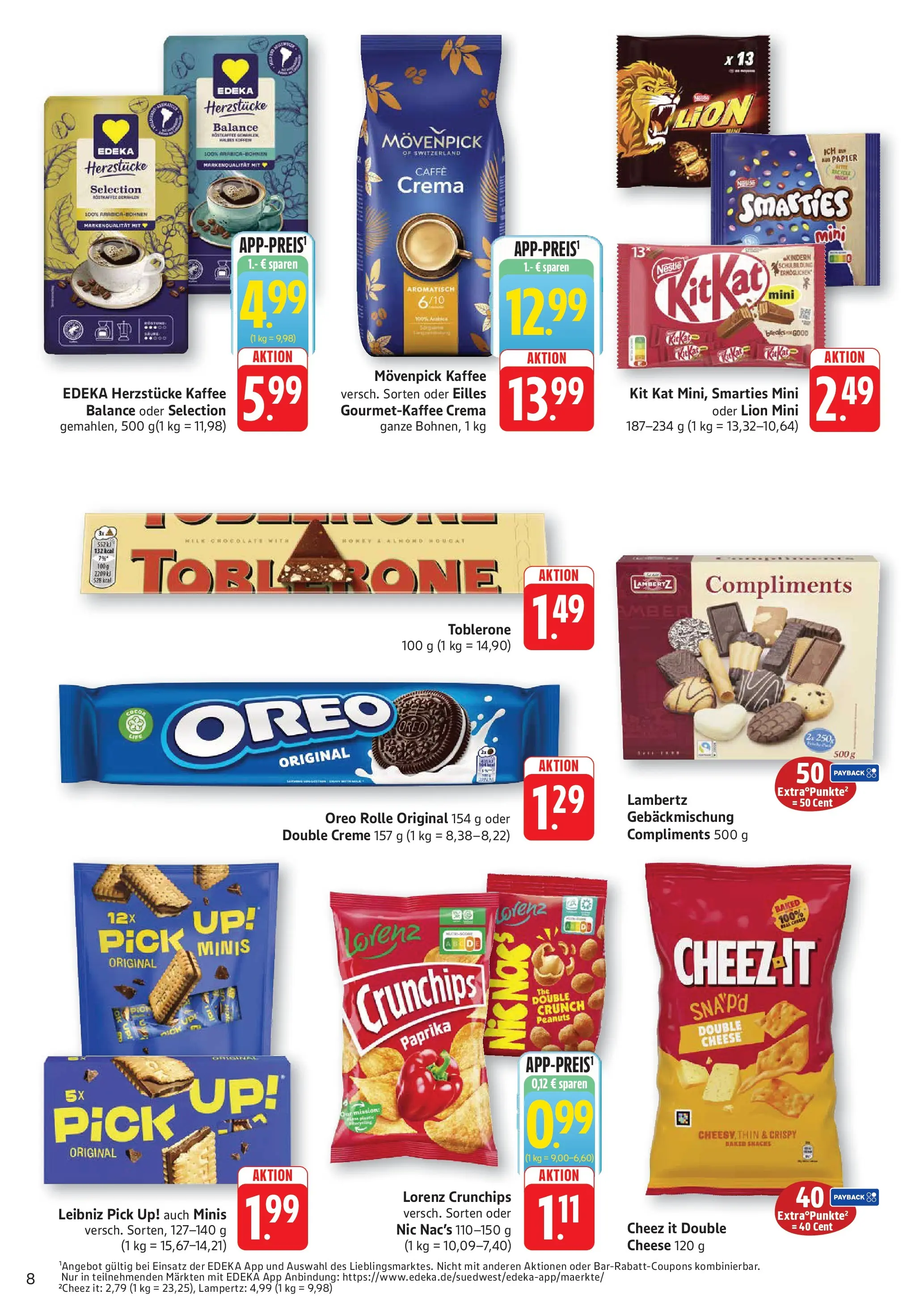Edeka prospekt Kröppen (ab 26.05.2026) » Angebote Online | Seite: 8 | Produkte: Smarties, Creme, Paprika, Lorenz crunchips