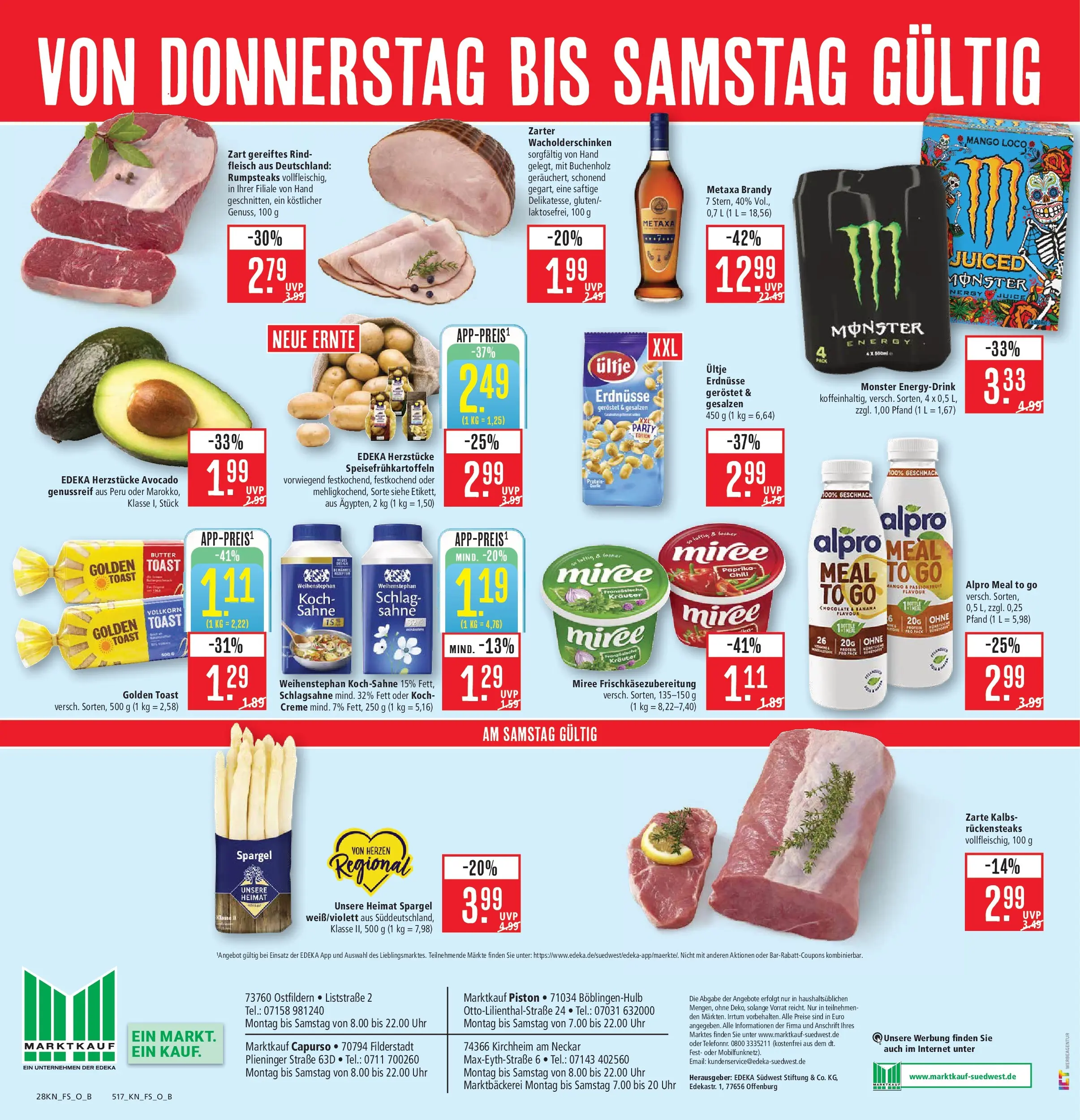 Marktkauf Prospekt Ostfildern (ab 26.05.2026) » Angebote online | Seite: 36 | Produkte: Schlagsahne, Creme, Monster, Mango