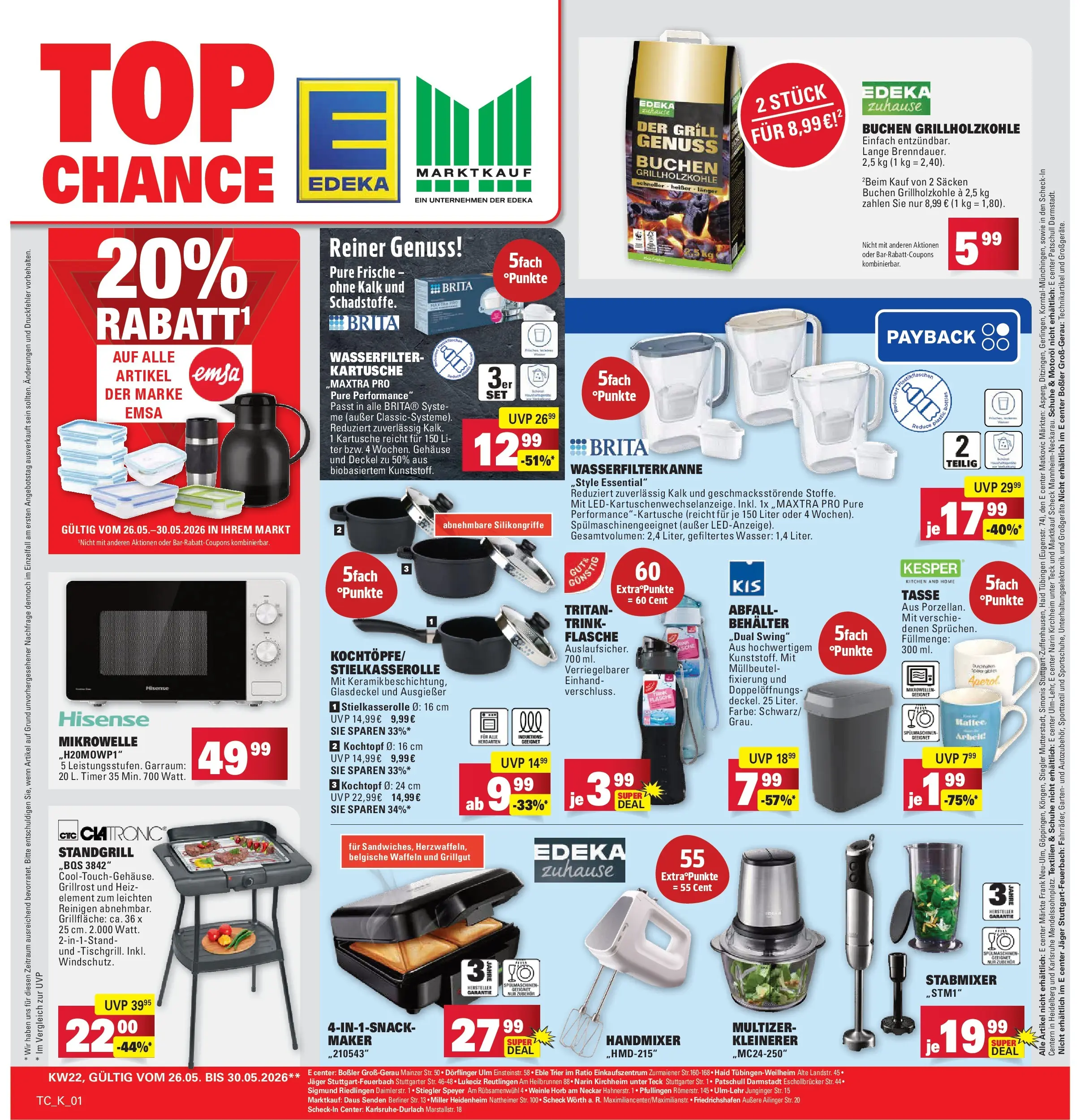 Marktkauf Prospekt Friedrichshafen (ab 26.05.2026) » Angebote online | Seite: 37 | Produkte: Hisense, Grill, Waffeln, Wasser