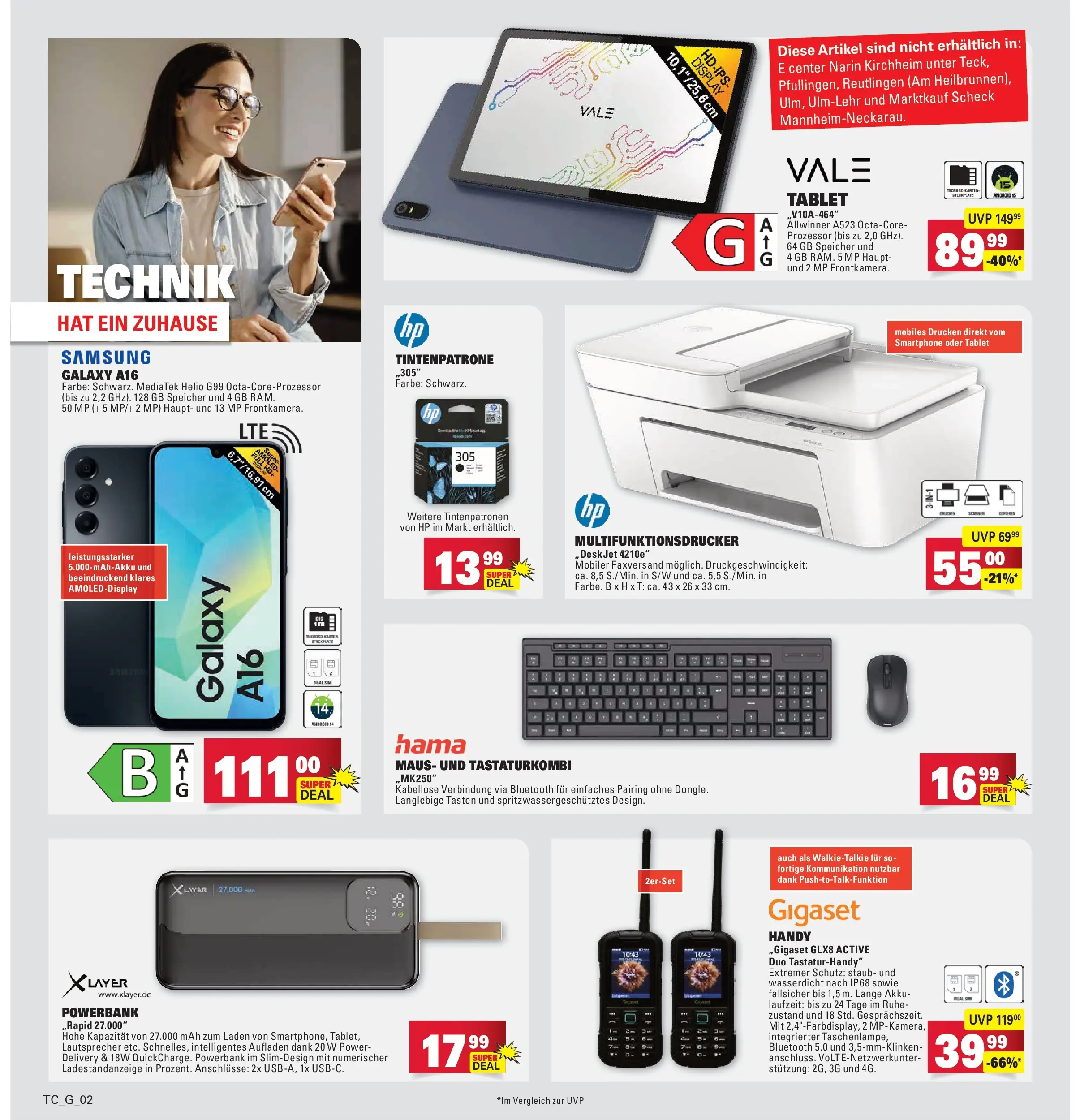Marktkauf Prospekt Ostfildern (ab 26.05.2026) » Angebote online | Seite: 38 | Produkte: Lautsprecher, Samsung, Tablet, Maus