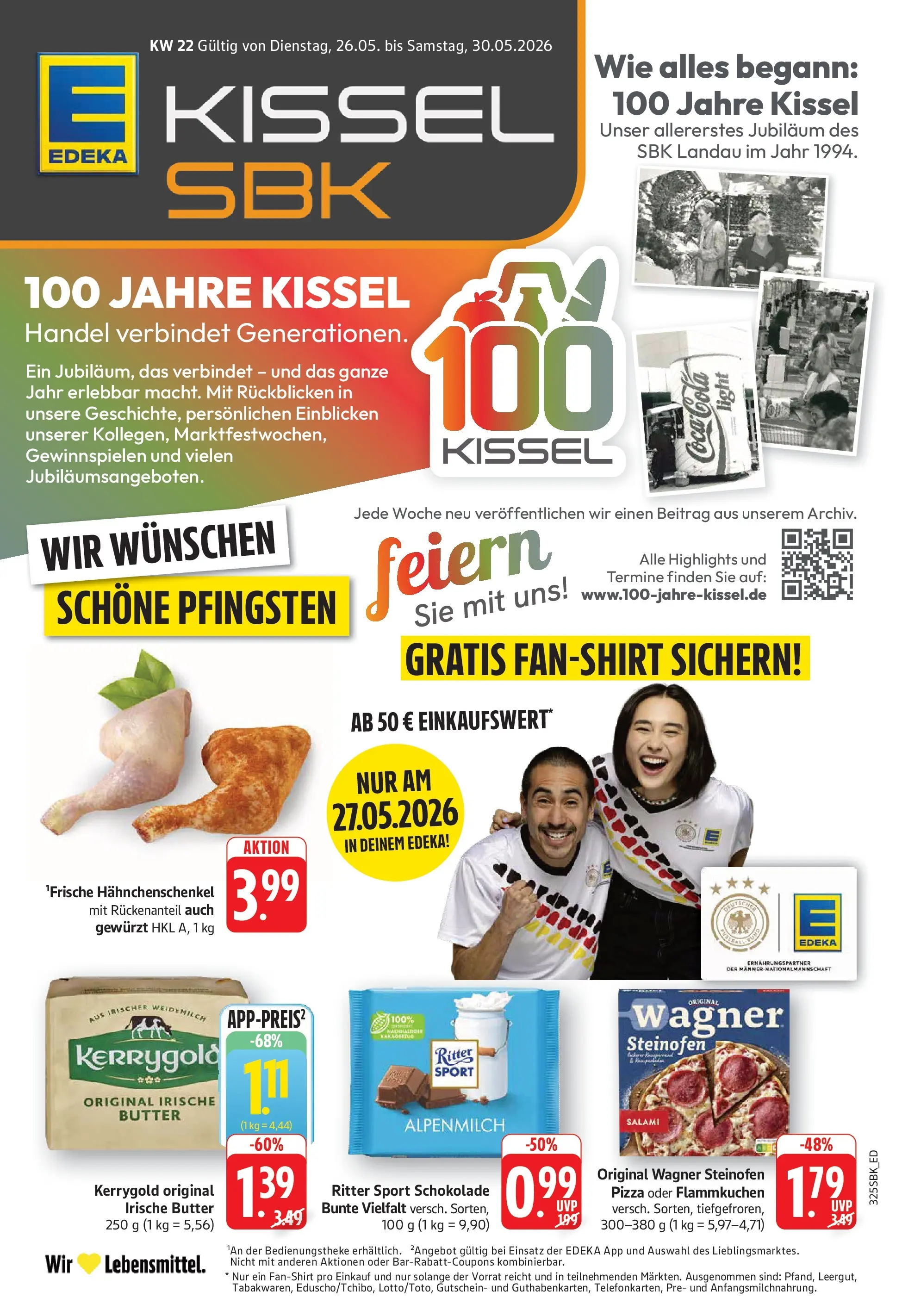 E center Prospekt Walldorf (ab 26.05.2026) zum Blättern | Seite: 1 | Produkte: Butter, Schokolade, Ritter sport, Salami