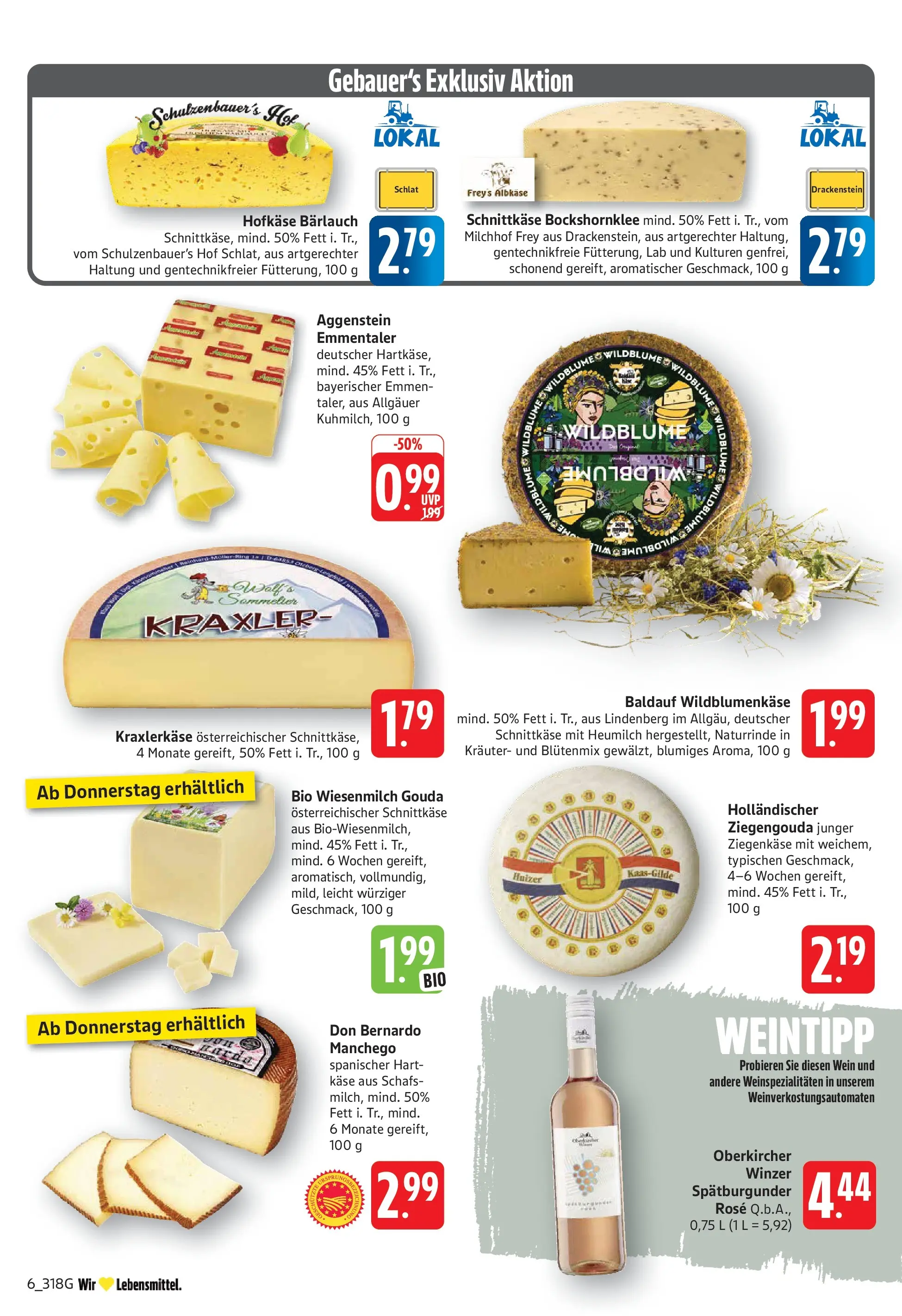 Edeka prospekt Geislingen (ab 26.05.2026) » Angebote Online | Seite: 6 | Produkte: Käse, Gouda, Ziegenkäse, Wein