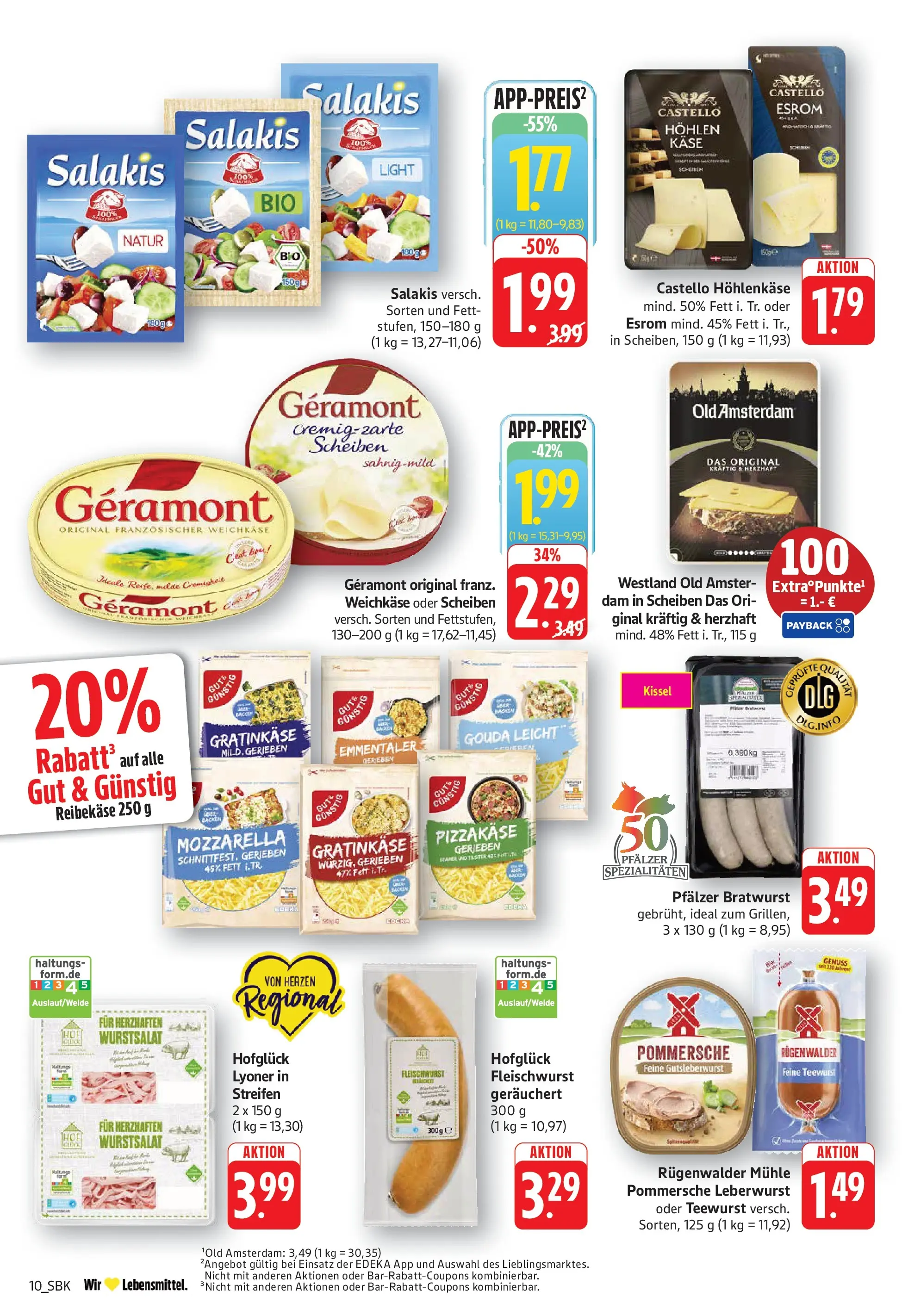 E center Prospekt Walldorf (ab 26.05.2026) zum Blättern | Seite: 10 | Produkte: Geramont, Mozzarella, Bratwurst, Salakis