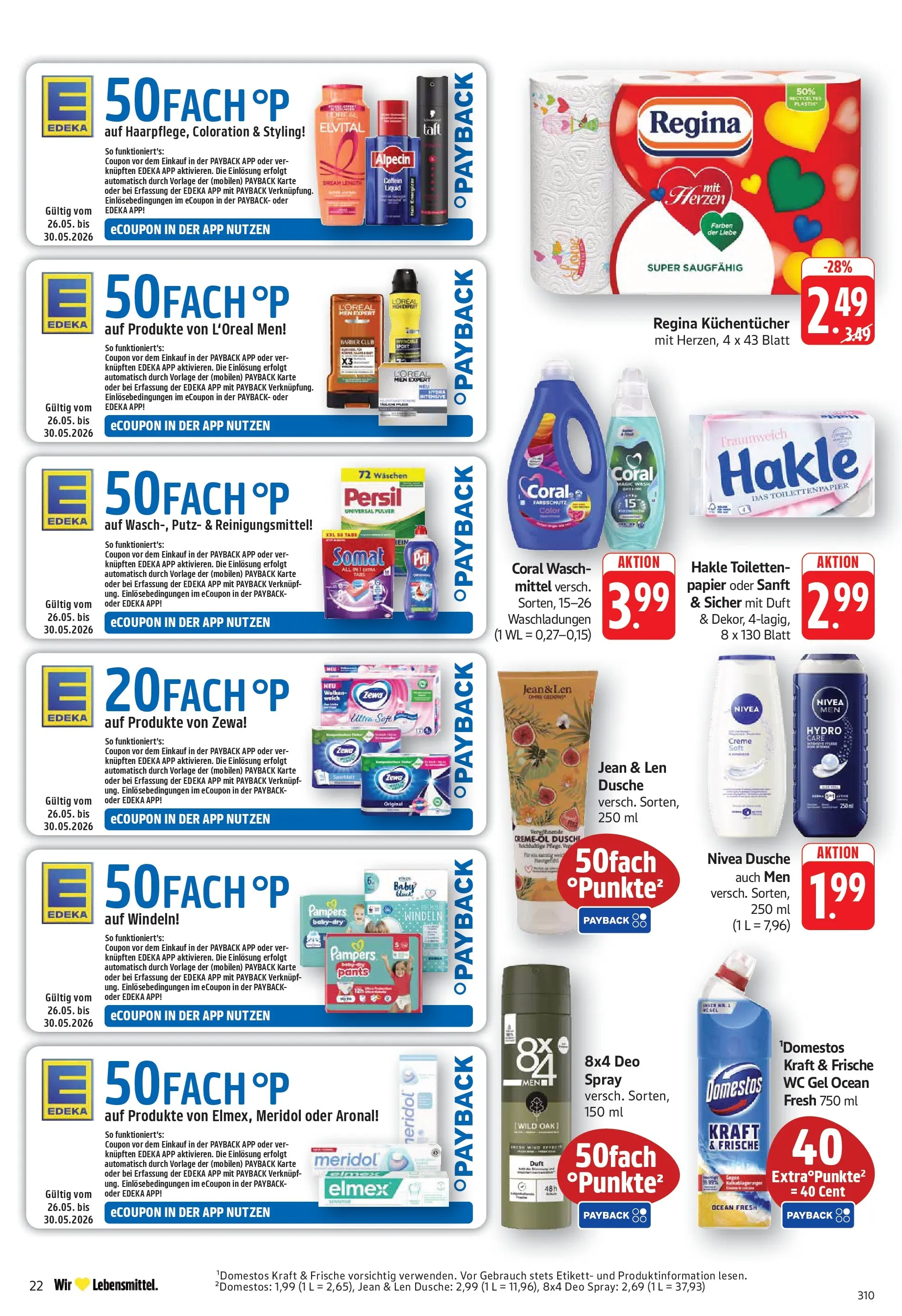 Edeka prospekt Geislingen (ab 26.05.2026) » Angebote Online | Seite: 22 | Produkte: Coral waschmittel, Duft, Creme, Deodorant