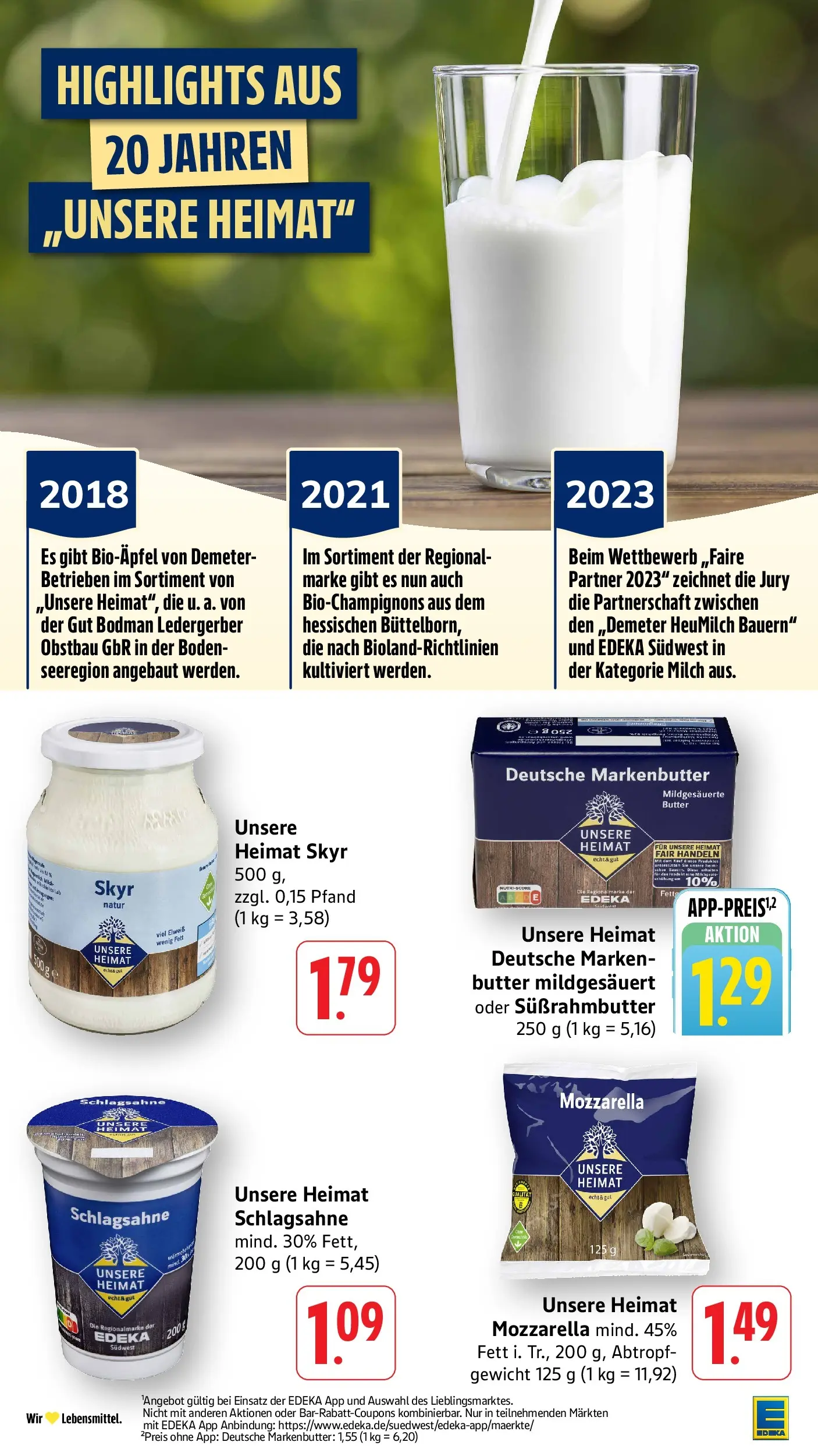 Edeka prospekt Möglingen (ab 26.05.2026) » Angebote Online | Seite: 24 | Produkte: Gewicht, Schlagsahne, Mozzarella, Skyr