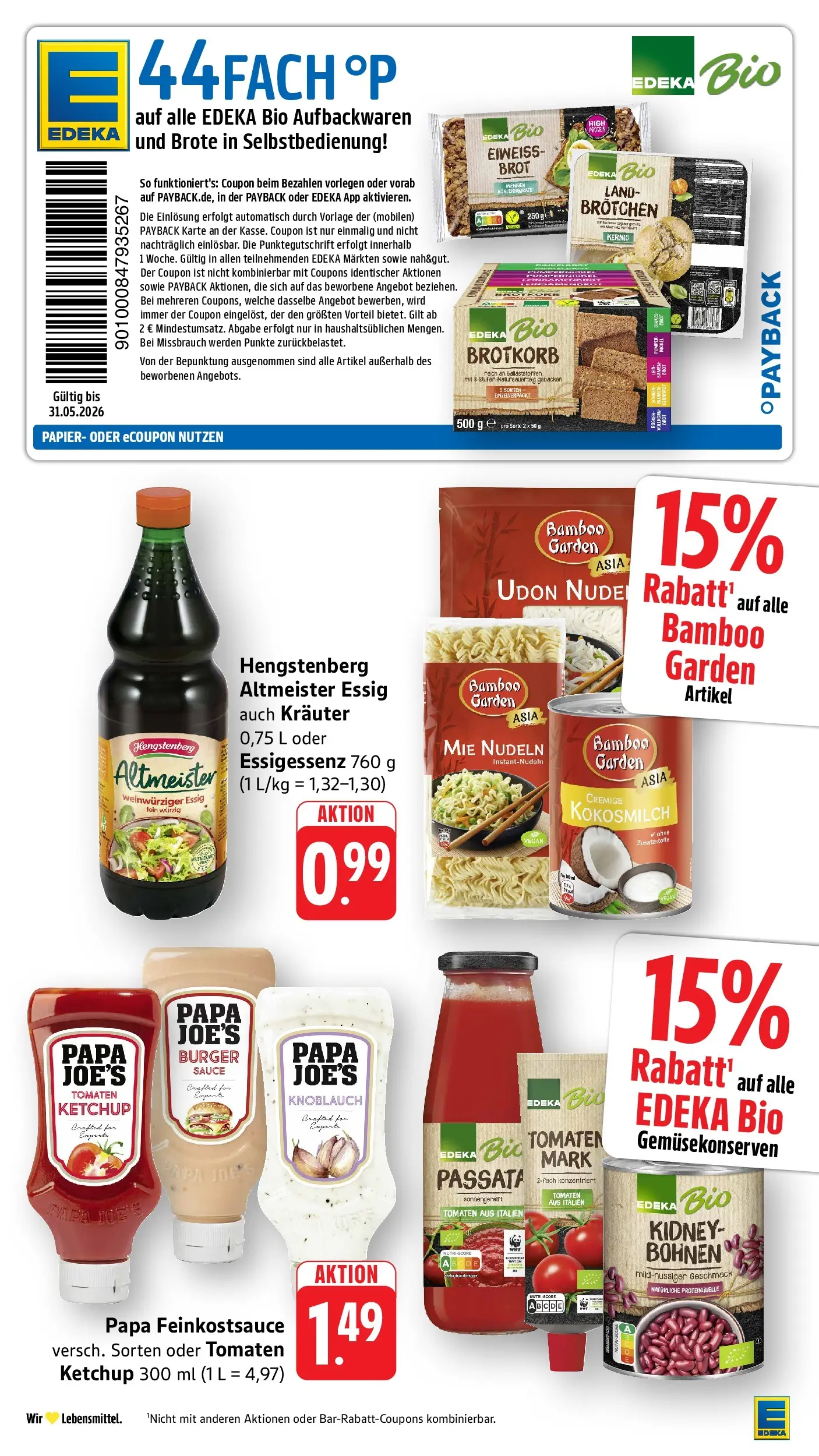 Edeka prospekt Möglingen (ab 26.05.2026) » Angebote Online | Seite: 31 | Produkte: Essig, Knoblauch, Nudeln, Ketchup