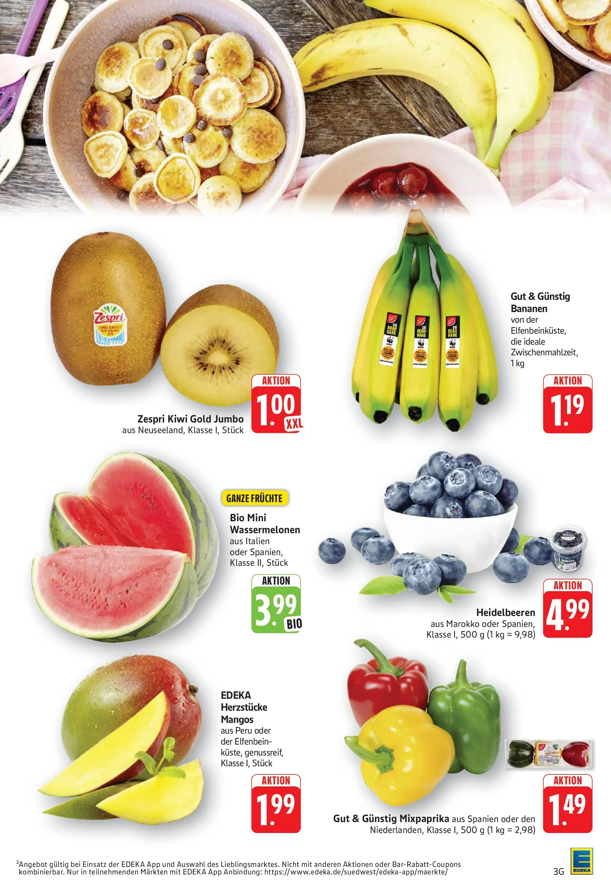 Edeka prospekt Göppingen (ab 26.05.2026) » Angebote Online | Seite: 3 | Produkte: Bananen, Heidelbeeren, Mango, Kiwi