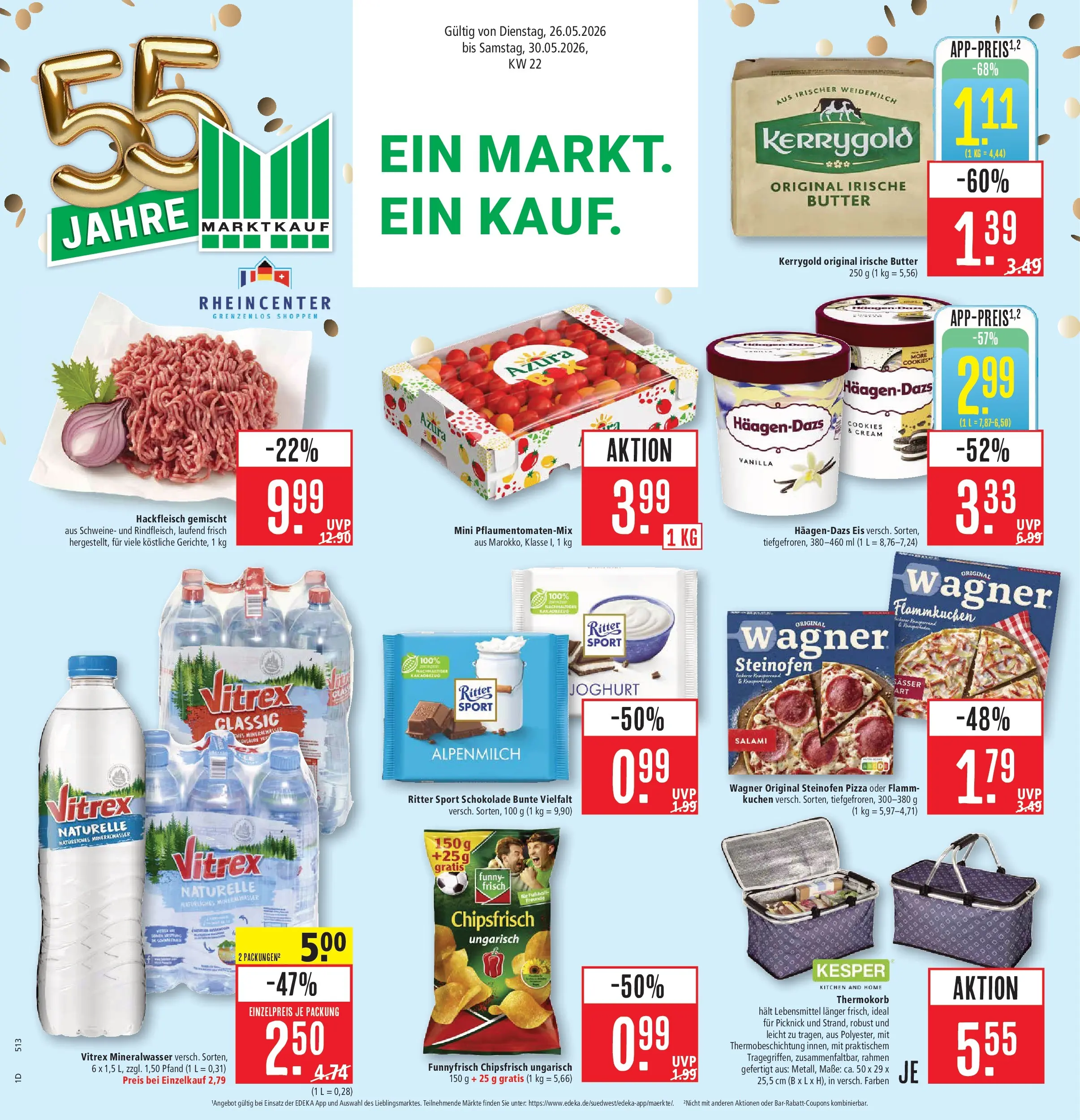 Marktkauf Prospekt Weil Am Rhein (ab 26.05.2026) » Angebote online | Seite: 1 | Produkte: Schokolade, Pizza, Eis, Hackfleisch