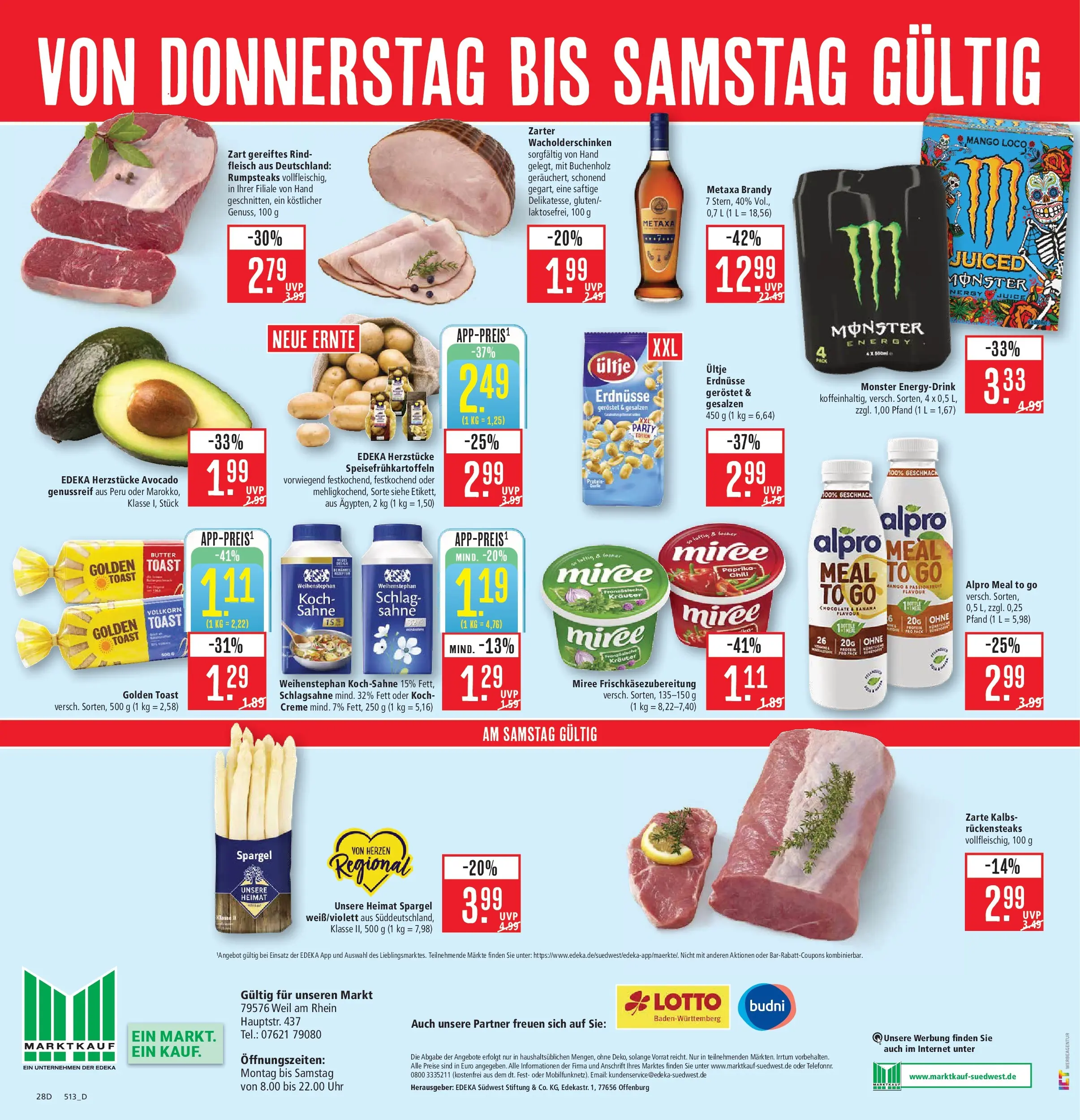 Marktkauf Prospekt Weil Am Rhein (ab 26.05.2026) » Angebote online | Seite: 36 | Produkte: Schlagsahne, Chili, Sahne, Fleisch