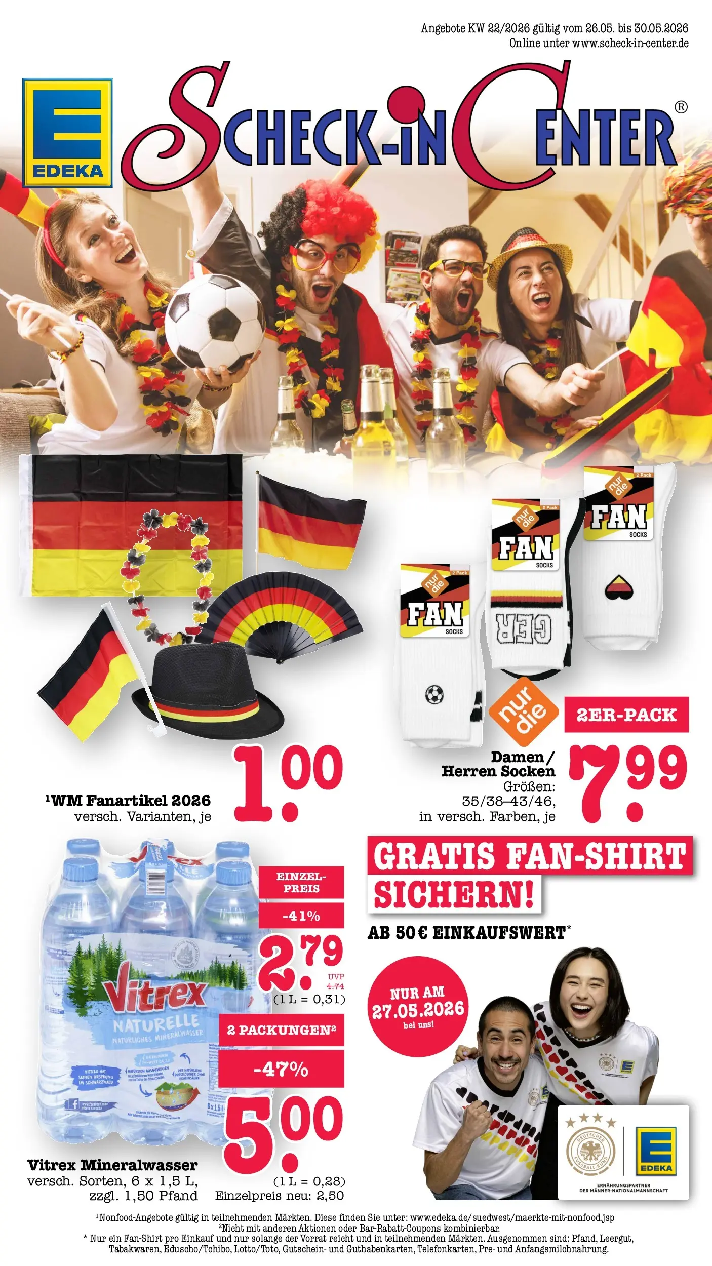 Edeka prospekt Offenbach (ab 26.05.2026) » Angebote Online | Seite: 1 | Produkte: Mineralwasser, Socken Edeka prospekt Offenbach (ab 26.05.2026) » Angebote Online | Seite: 1 | Produkte: Mineralwasser, Socken